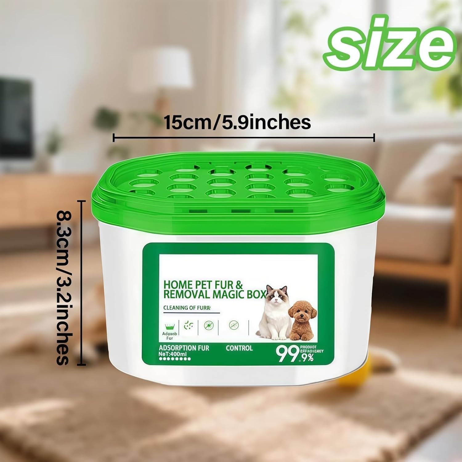 Home Pet Fur Odor Removal Magic Box, Portable Odor Eliminator & Dust Collector, Indoor Air Purification Dust Removal Magic Box, 360° All-Aroundcoverage, Long-Lasting & Effortless (2pcs)