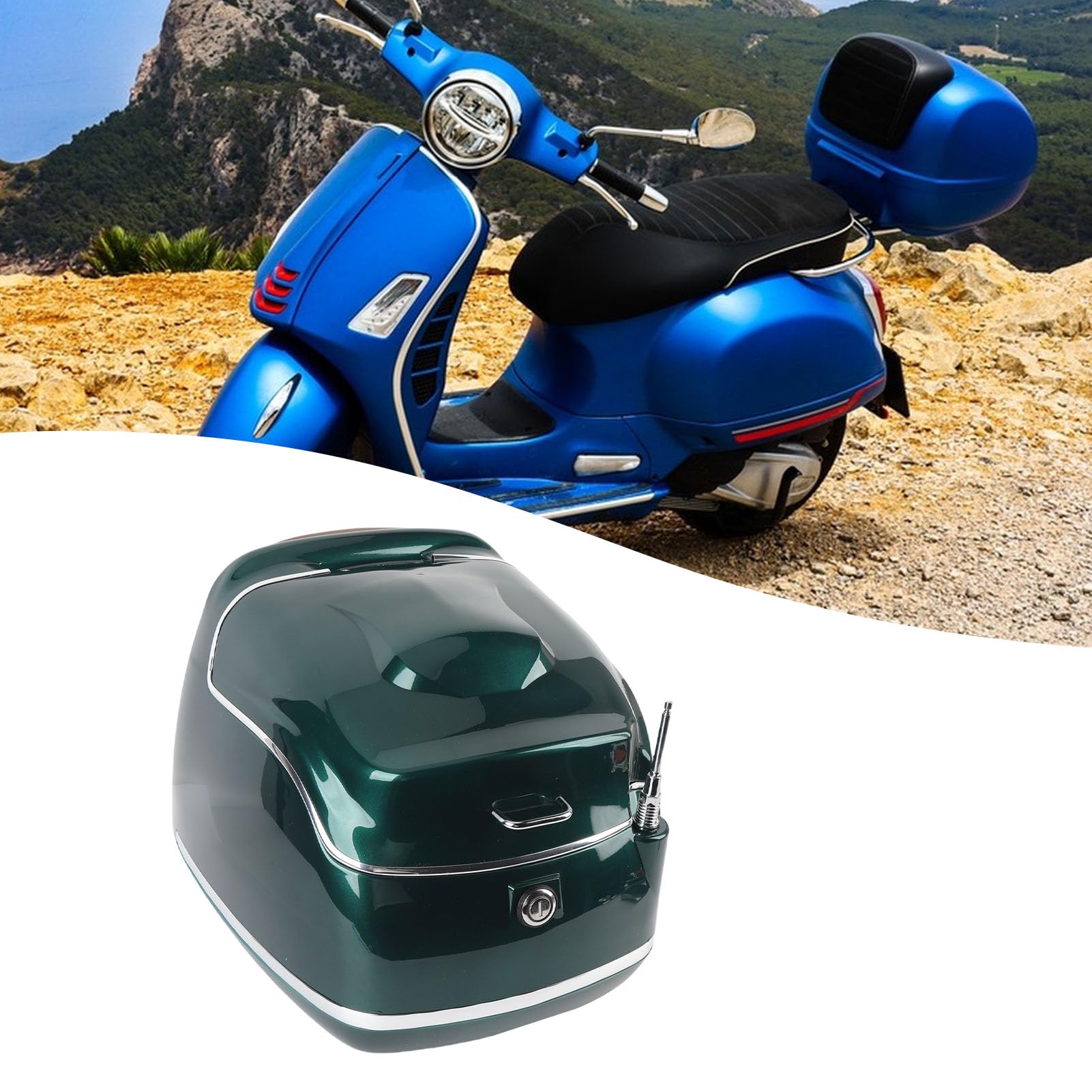 Sxhlseller Caja Trasera de Moto de 38L Impermeable con Cerradura y Placa