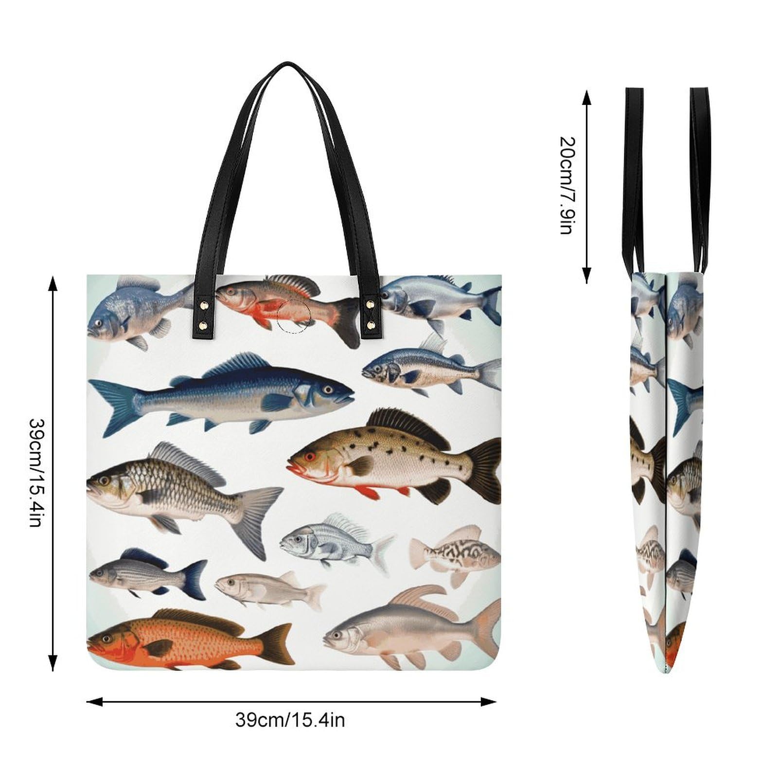 Different Fish Large Leather Handbags Women Fashion Handbag Multifunctional Travel Bag It Is A Great Gift for Mothers, Teachers, Friends, Bridesmaids
