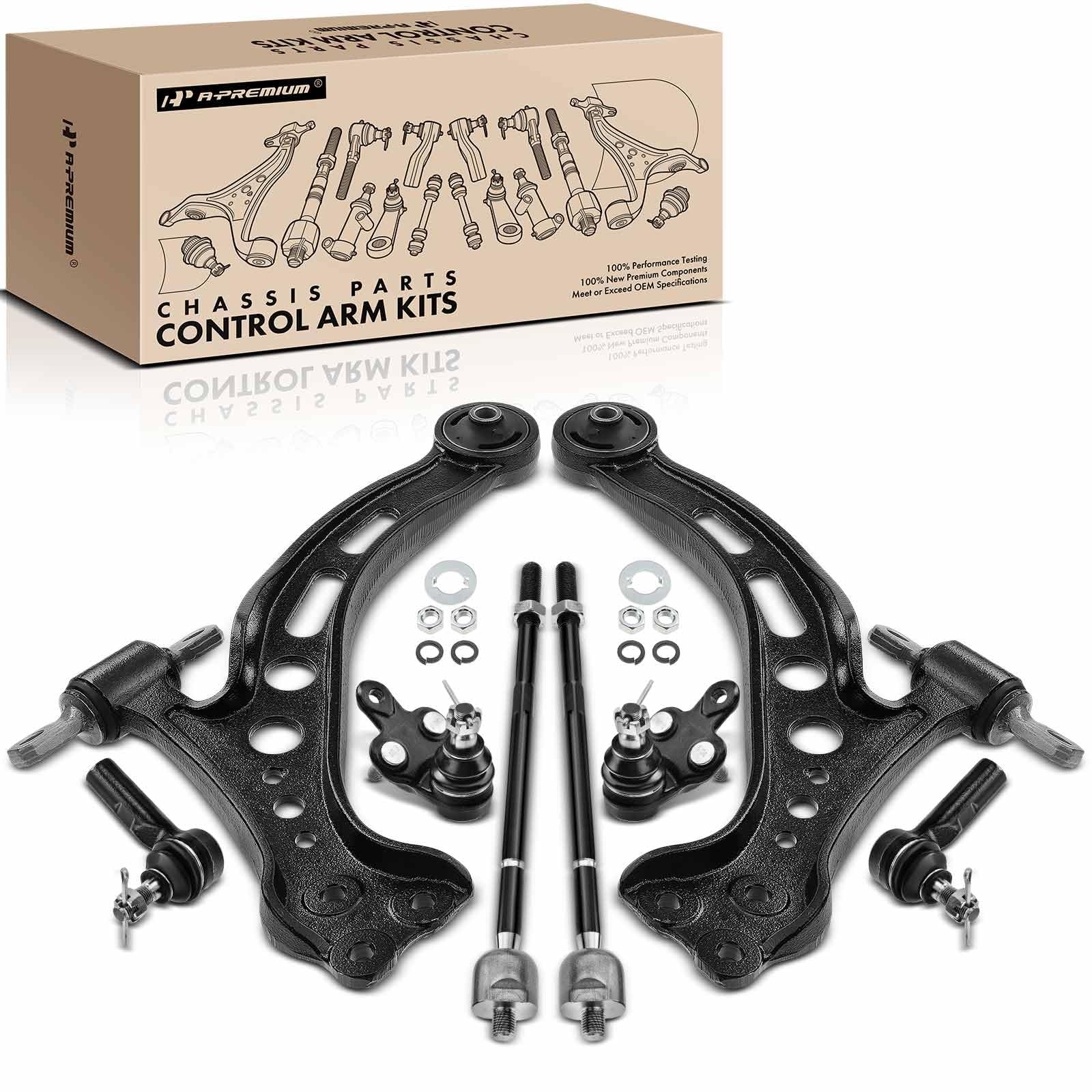 Amazon.com: A-Premium 8Pcs Front Suspension Kit, Lower Control Arm