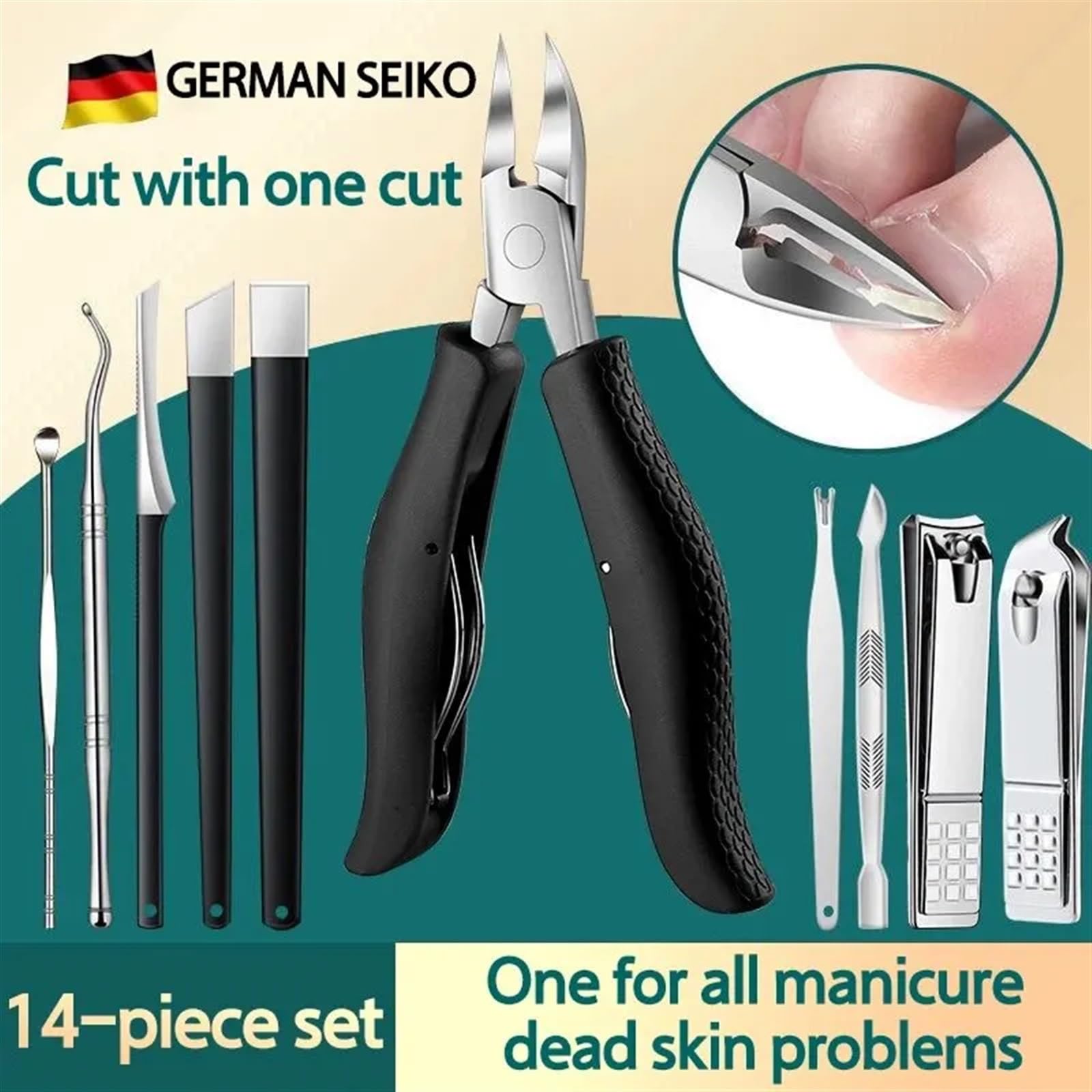 Zestaw obcinaczy do paznokci zestaw obcinaczy do paznokci dla mężczyzn, narzędzie do pedicure do domu zanokcica przenośny nóż do manicure wysokiej jakości nożyczki martwy naskórek
