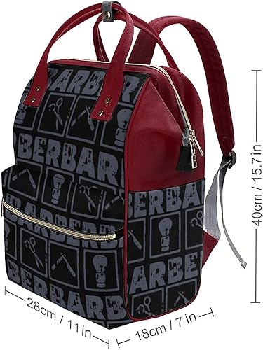 Miniatura 2 de Barber Tool Trucker - Bolsa de pañales para mujer, mochila de gran capacidad, impermeable, mochila de viaje para portátil