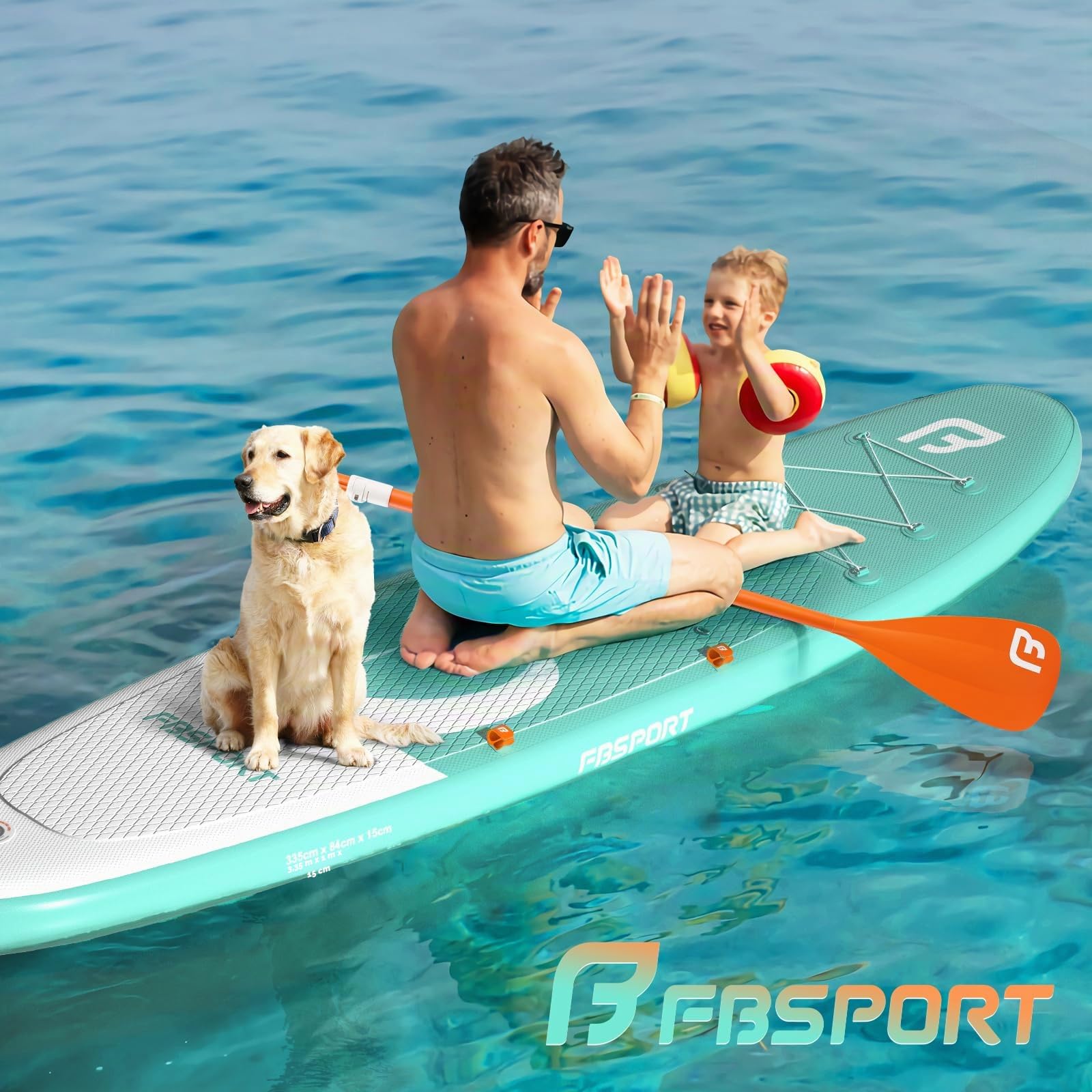 FBSPORT Planche de Surf Paddle Gonflable 335cm Stand Up Paddle avec Pagaie Réglable, Pompe, Sac & Aileron
