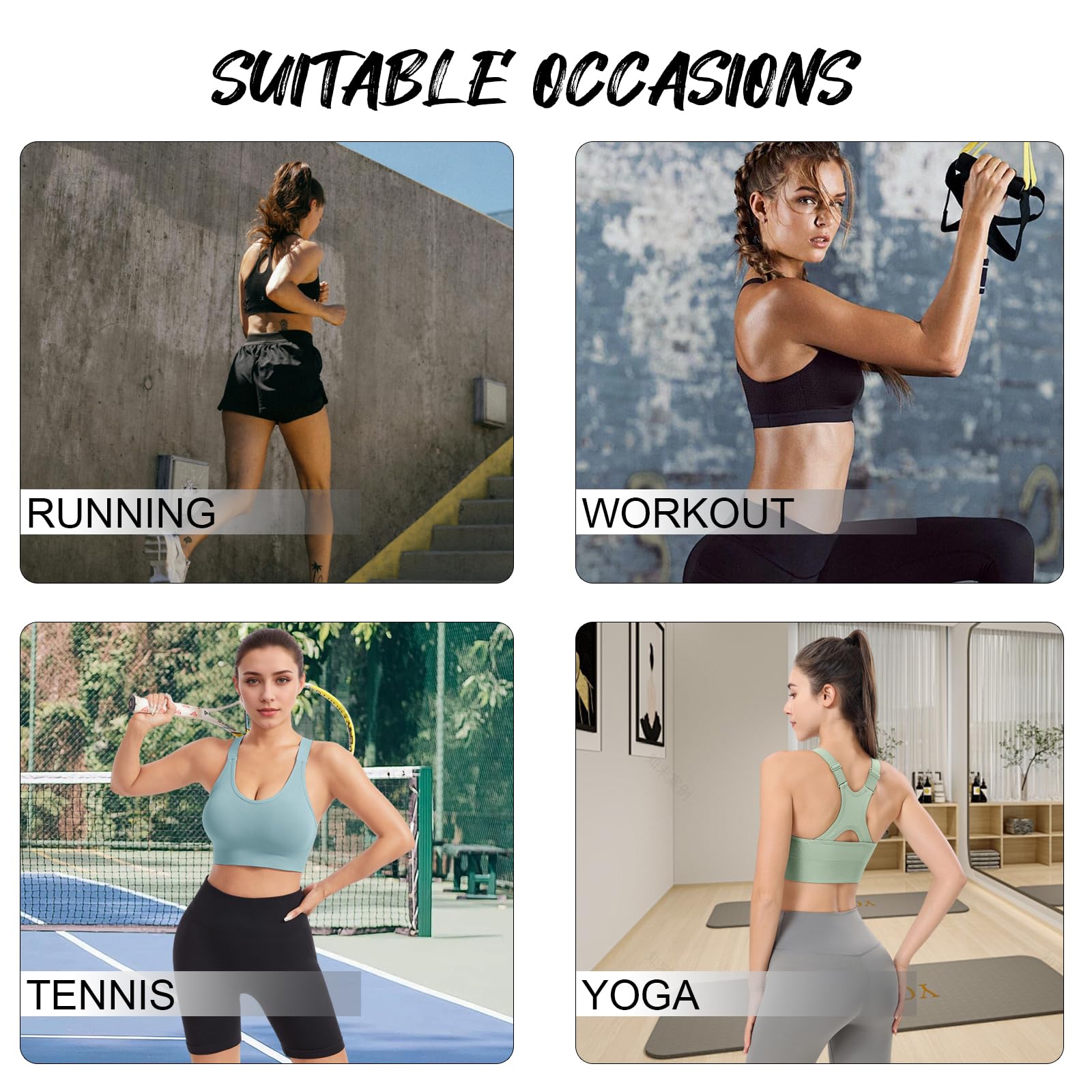 Sujetador Deportivo Mujer Top Deportivo Alto Impacto Bra Almohadillas Extraíbles Bra Top sin Aros para Yoga Fitness Gimnasio