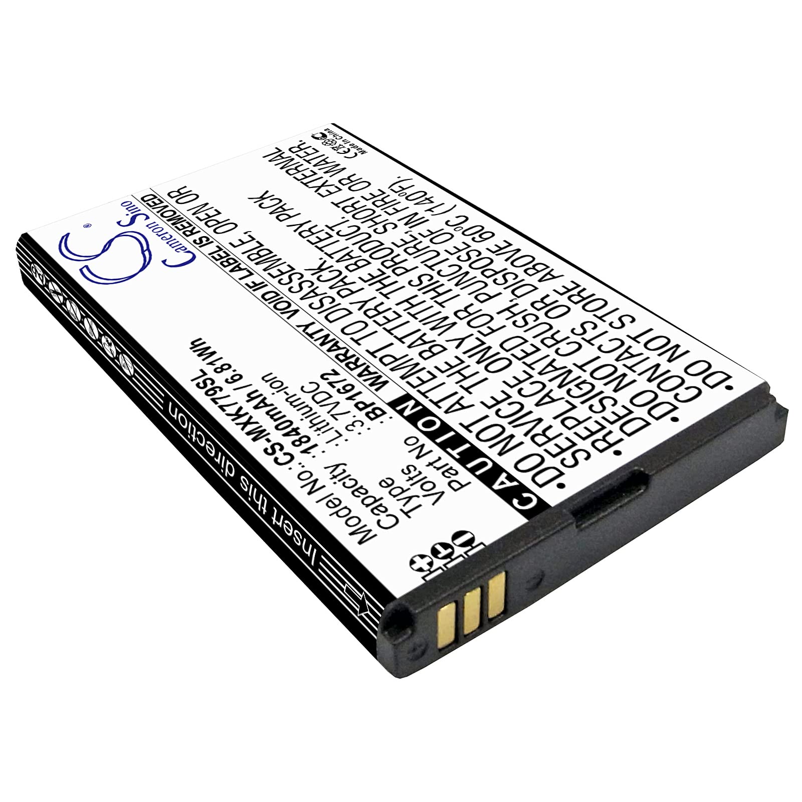 FYIOGXG Cameron Sino Battery for Moxee K779, K779HSDG_P PN:Moxee BP1672 1840mAh / 6.81Wh