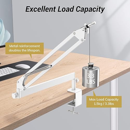 Miniatura 3 de Tonor Soporte de escritorio con brazo de micrófono, brazo de perfil bajo, brazo de micrófono, soporte de micrófono ajustable con abrazadera de