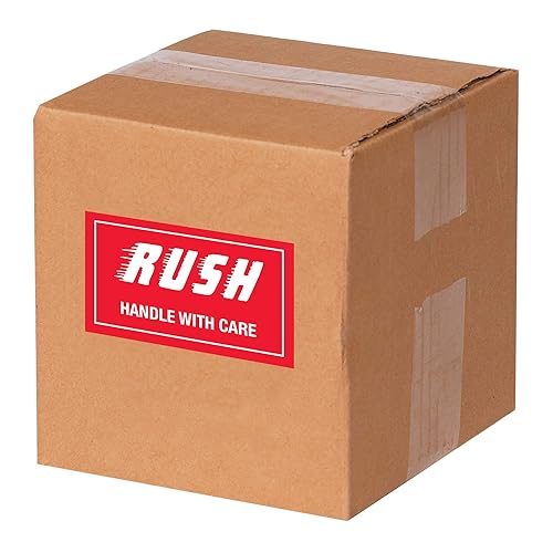 Miniatura 2 de Tape Logic Aviditi Tape Logic - Adhesivo adhesivo de advertencia rojo y blanco para envío, manipulación y embalaje (1 rollo de 500 etiquetas)