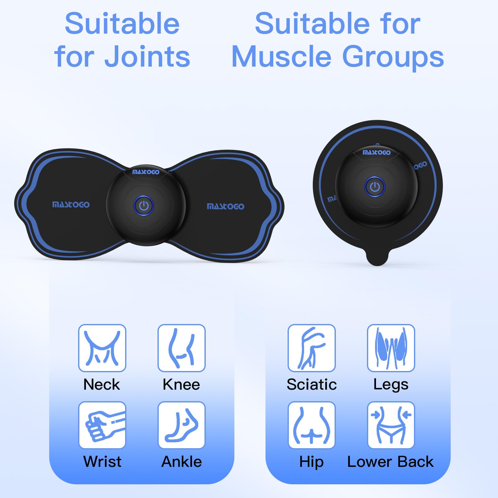 MASTOGO 8 Pcs Wireless TENS Unit Electrode Pads, with 3.5mm Snap Connector — Amazon image 8