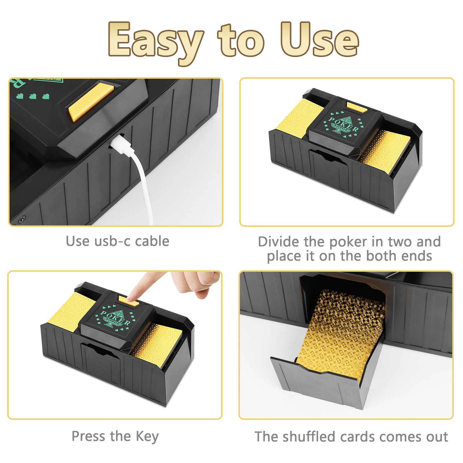 Mescolatore Automatico di Carte, MXTIMWAN Mischia Carte Automatico Card Shuffler Funzionamento a Batteria, Mescolatore di Carte Automatico per Feste in Famiglia, Poker, Blackjack, Uno