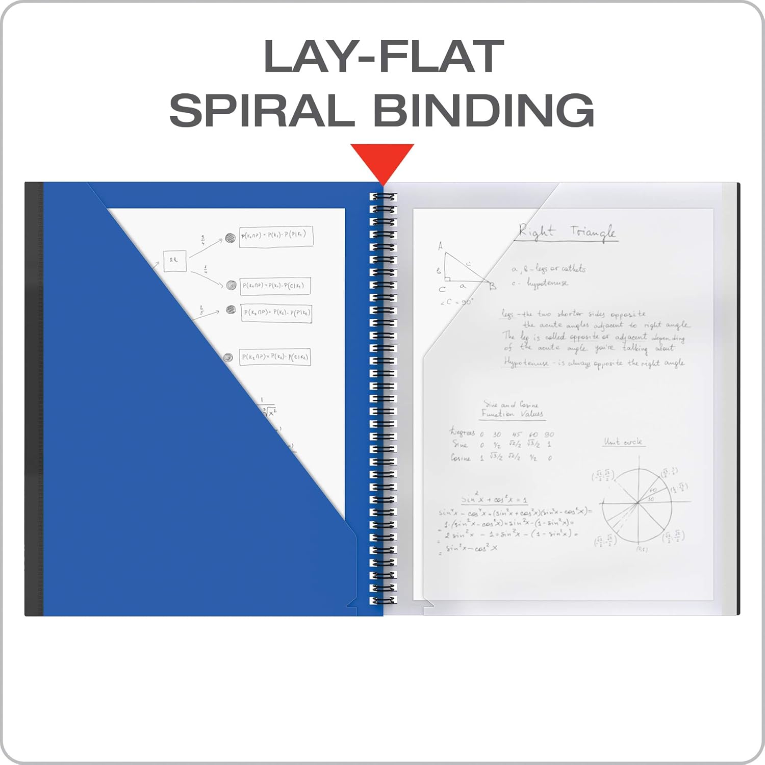 Oxford 10 Pocket Folder, Sturdy Plastic Spiral Portfolio, Anti-Tear Edges, 8 Clear Pockets, 2 Diagonal Interior Pockets, Letter Size, Blue (89331) : Office Products