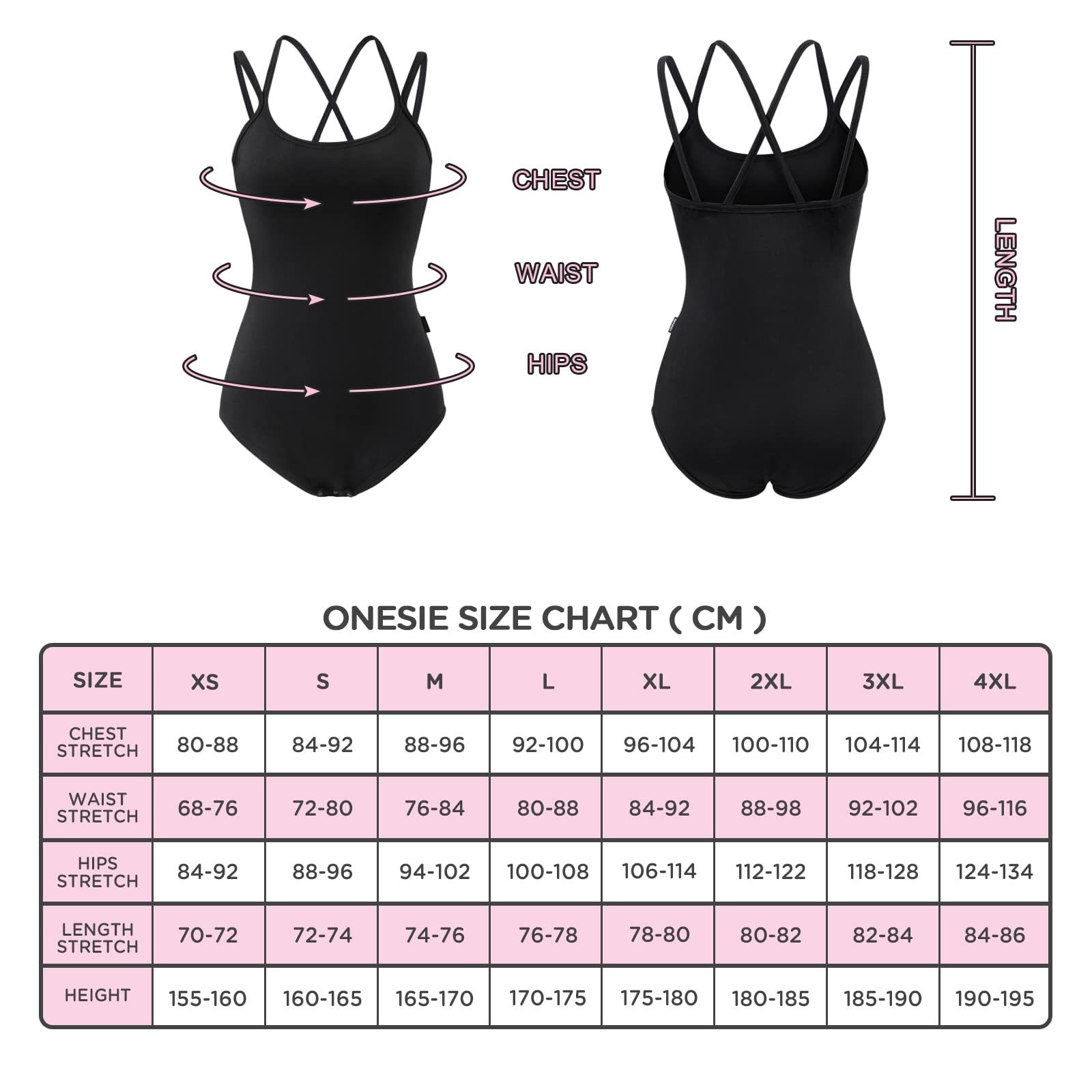 LittleForBig Bawełniany śpioszki Onesie Piżama Bodysuit-Strappy Camisole Bodysuit