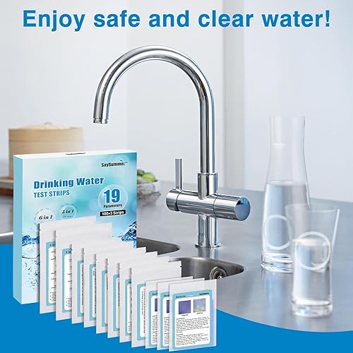 Miniatura 6 de Kit de prueba de agua potable casera 3 probador de bacterias 100 tiras de agua de pozos Prueba de E Coli plomo pH Dureza Calidad del agua