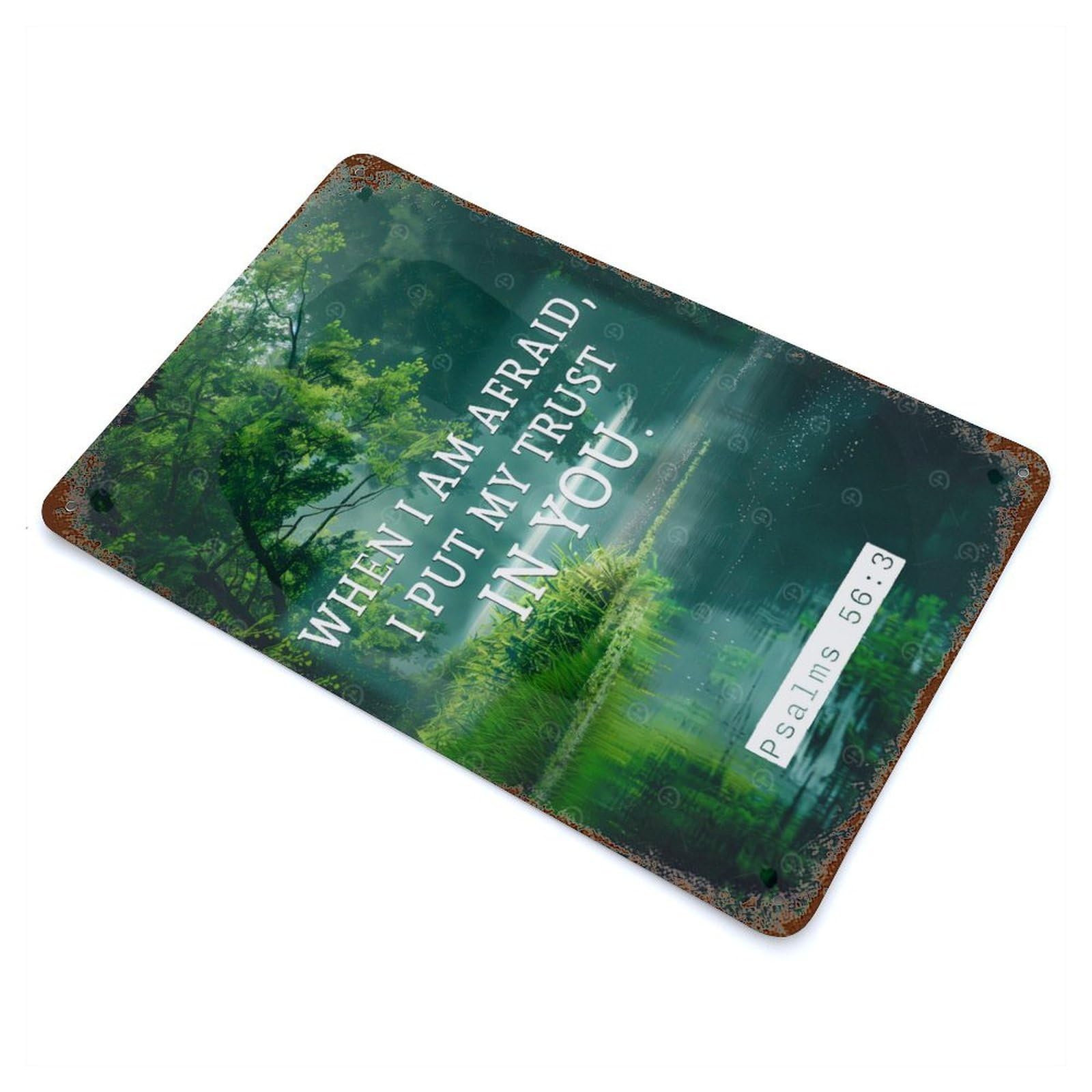 Trust in The Lord Rustic Tin Plaque 11.8"x7.9", for Living Room, Hallway And Home Decor, Decorative Metal Wall Art