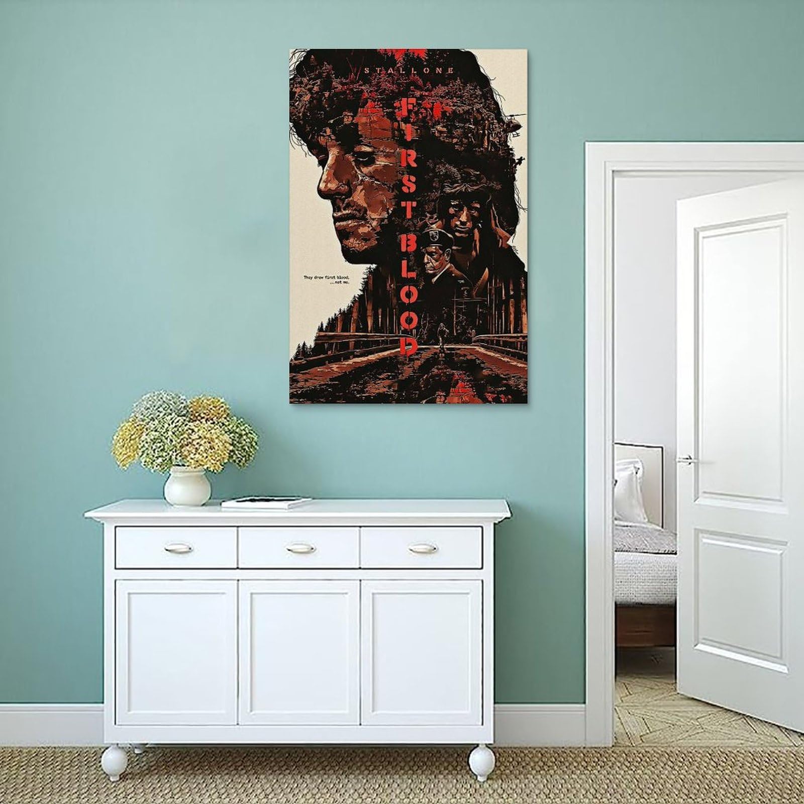 Poster Su Tela: Rambo First Blood - Decorazione Artistica Per Pareti