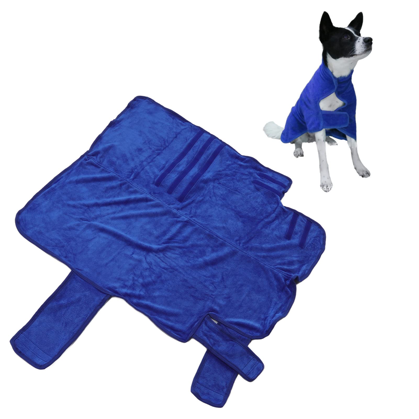 Haustier-Trockenmantel, weicher, schnell absorbierender Hundebademantel, maschinenwaschbares Mikrofaserhandtuch für Welpen und Katzen, schnelltrocknend nach dem Bad oder Schwimmen, (L)