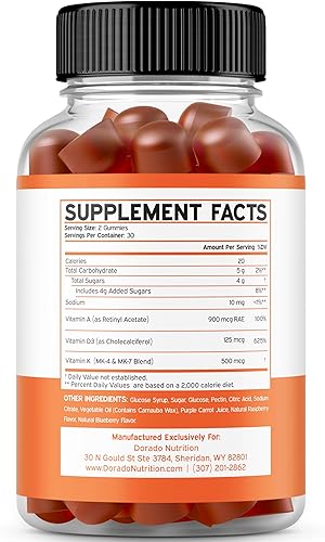 Miniatura 5 de DORADO NUTRITION Gomitas Shilajit para hombres y mujeres (60 unidades) y ADK Gummies Vitamina D3 K2 (60 sin azúcar)