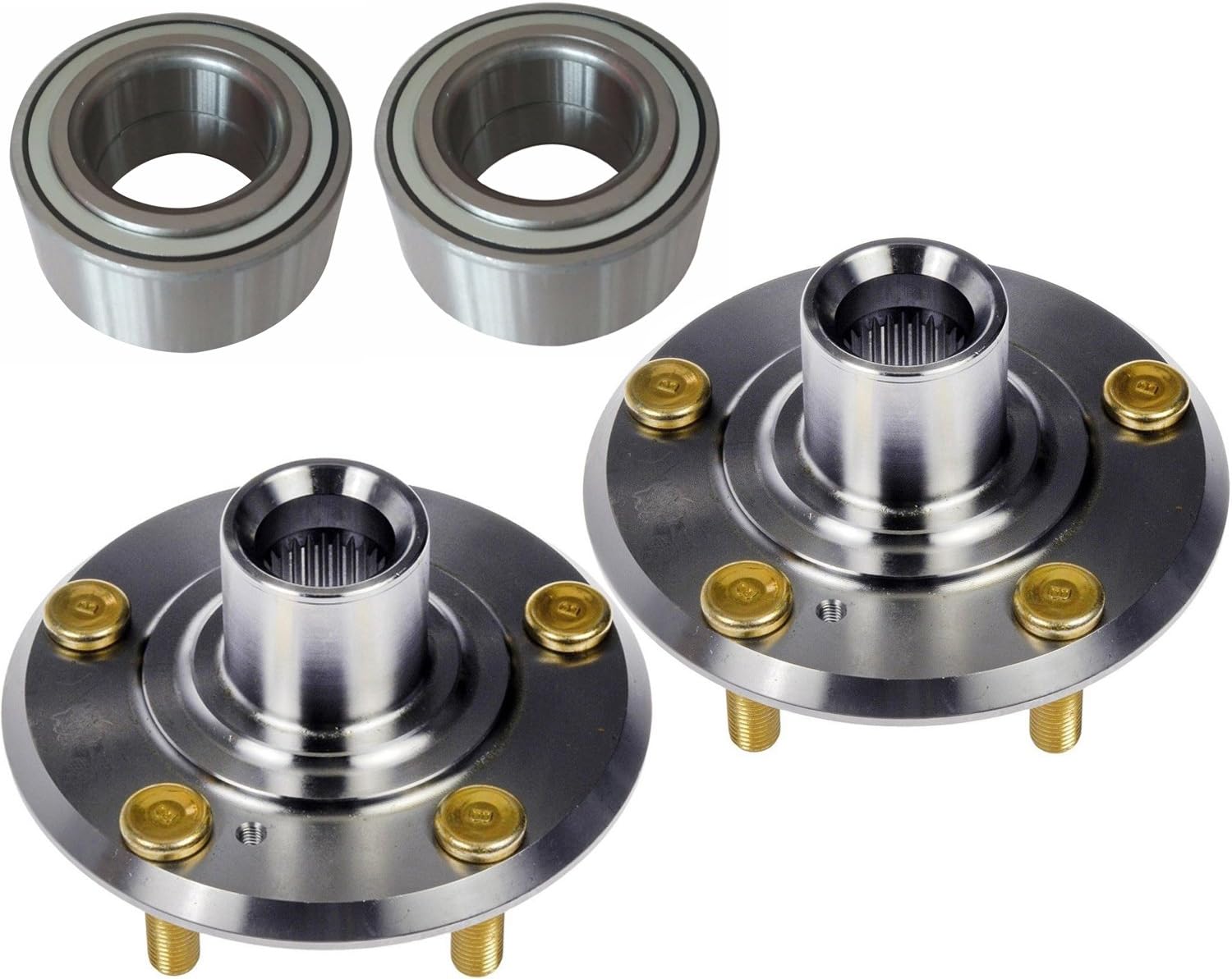 DTA D930-027+NT515050 x2-2 Front Wheel Hub Wheel Bearing Kits Left and Right Compatible with 1997-2001 Honda CR-V, Prelude