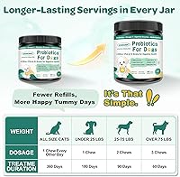 Vista 2 de Probióticos para perros, probióticos para perros con enzimas digestivas, prebióticos, omega-3 y 6 y vitaminas para perros Salud digestiva, 6 mil