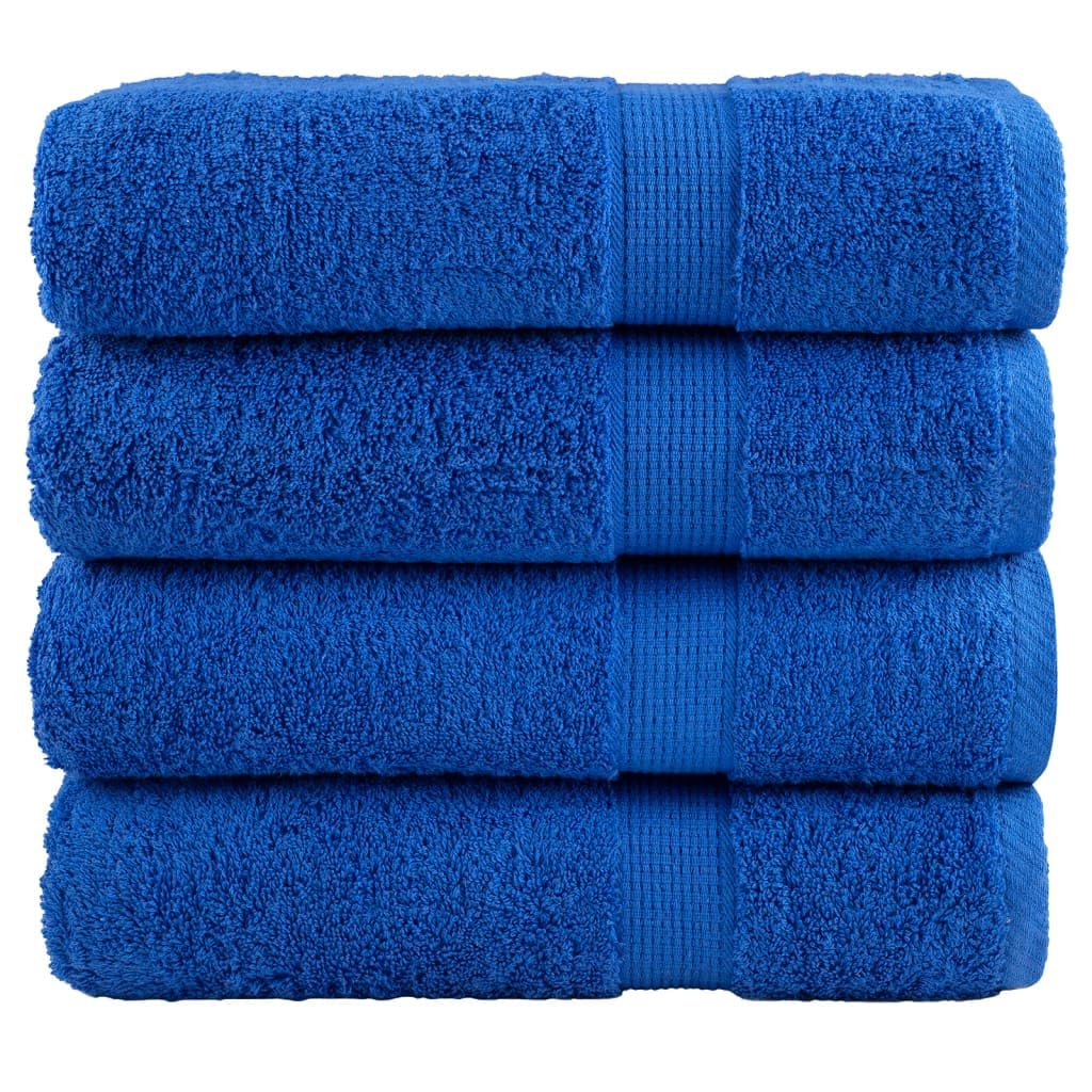 SOLUND ręczniki kąpielowe premium 4 sztuki, niebieskie, 70 x 140 cm, 600 g/m², ze 100% bawełny, chłonne, miękkie, do łazienki, sauny, basenu, spa, wellness