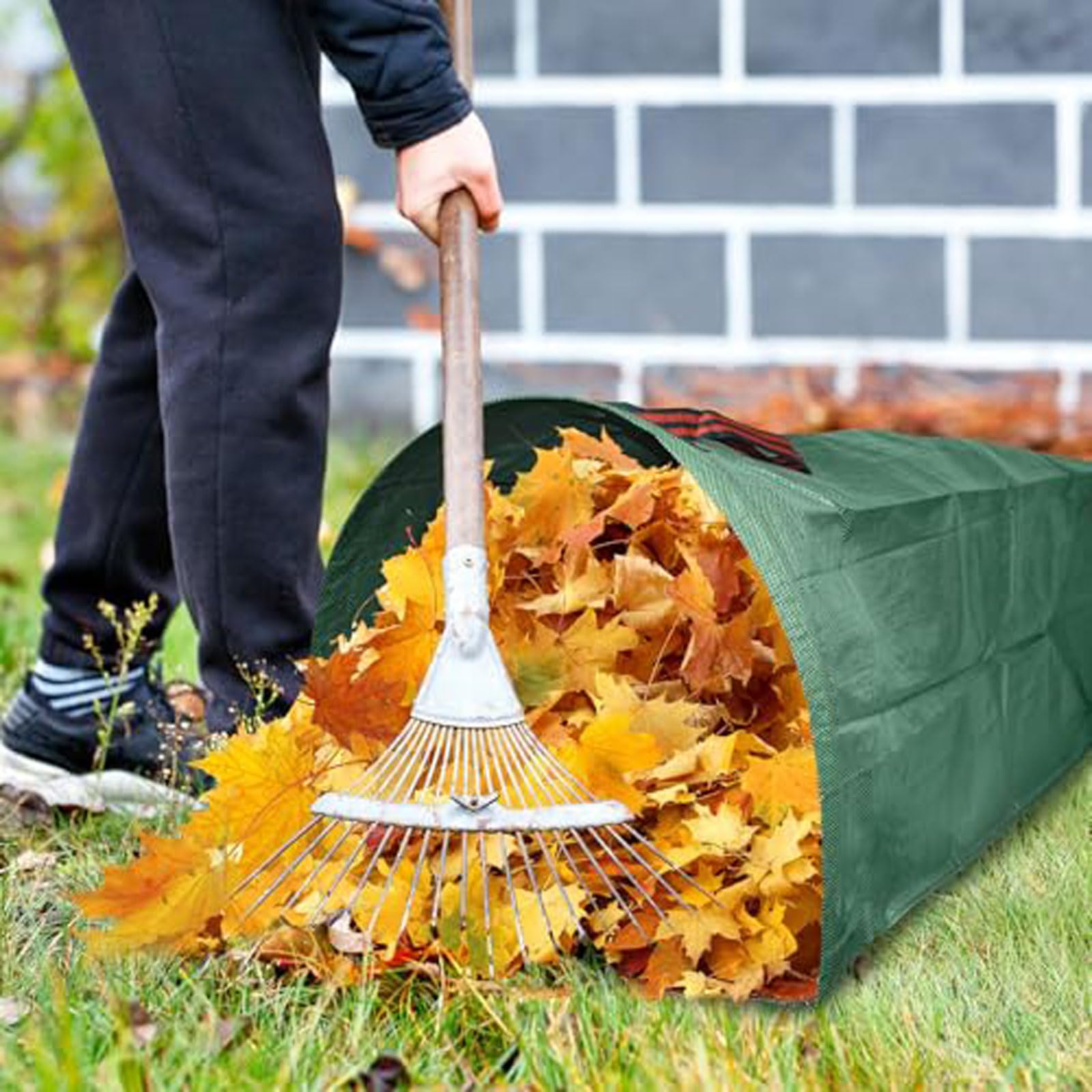 3pcs Bolsa de recogida de hojas caídas ,Bolsas de residuos de jardín de alta resistencia 500L,Bolsa Residuos con Asas ,Plegables ,resistentes a desgarros ,Con funda de cremallera,para hojas escombros