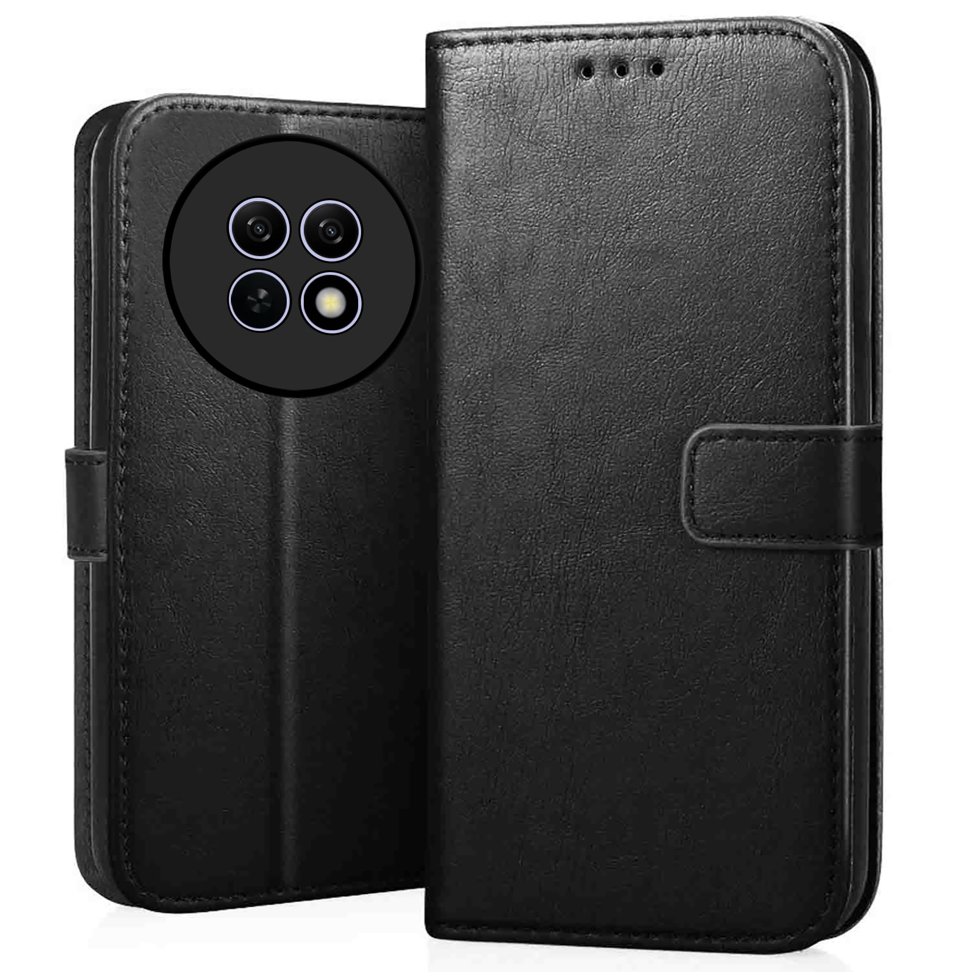 CEDO Realme 12x / Realme 12 / Realme C65 / Narzo 70x (5G) Flip Cover | Leather Finish | Inside Pockets & Inbuilt Stand | Shockproof Wallet Style Magnetic Closure Back Case Flipcover (Black) (B0D2V31N9J) Amazon Price History, Amazon Price Tracker