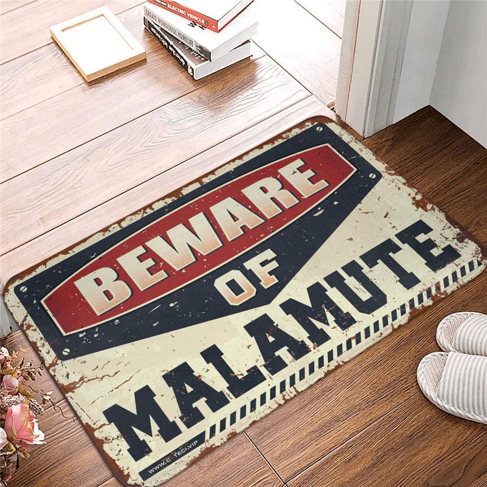 Tapis à chaussures Attention aux malamute | Paillasson d'entrée extérieur 50x80 cm