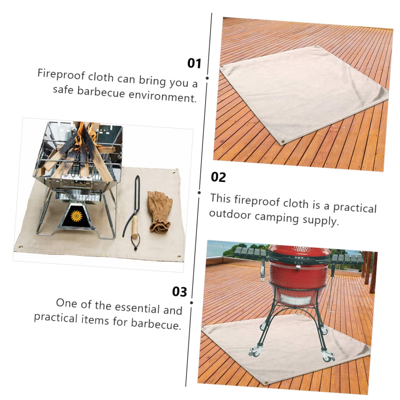 Sosoport 1pezzi Tappetino Ignifugo per Stufa Legna Tappetino sotto La Gas Tappetini per Barbecue Accessori per Barbecue Realizzato Durevole Proteggi Tuo Terrazzo Patio o Pavimento del Garag