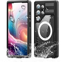 Guppy for Galaxy S25 Ultra Magnetic Waterproof Case, Built-in Screen Protector [IP68 Waterproof][14FT Military Drop proof]360 Full Body Protection Dustproof Shockproof Heavy Duty Rugged Case, Black