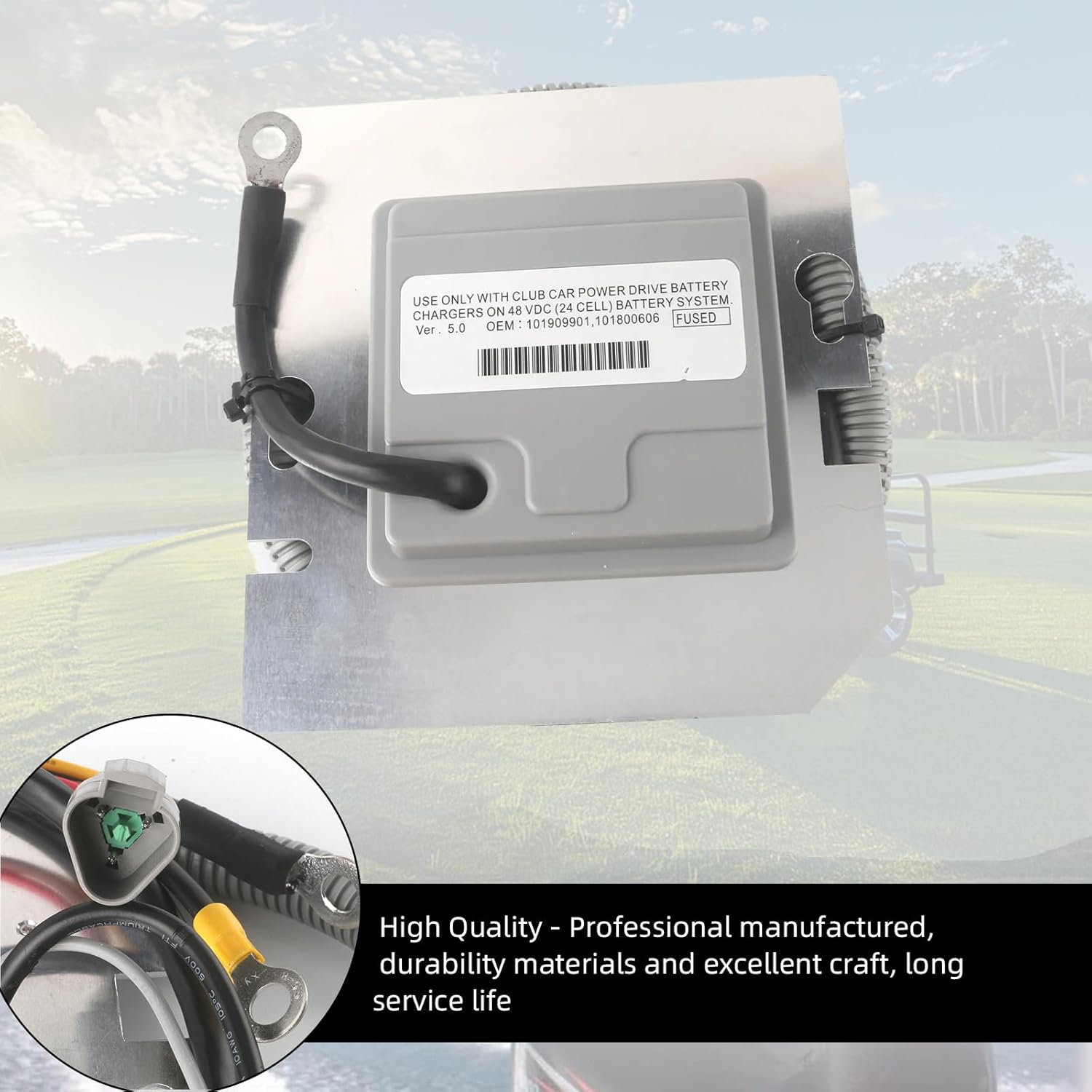 101909901 Golf Cart on Board Computer 48V OBC Drive Power Fit for Club Car DS Models 1998 1999 2000 2001 2002 2003 2004 3 Pin Plug