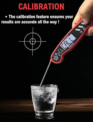 Miniatura 7 de Searon Termómetro de carne, función de calibración, termómetro digital para alimentos con lectura instantánea, retroiluminación e impermeable,