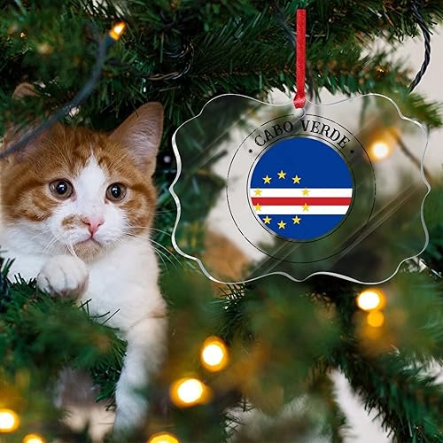 Vista 60 de Guatemala - Adornos acrílicos de Navidad, regalo de recuerdo de ciudad patriótica, adorno para árbol de Navidad, bandera nacional de Guatemala