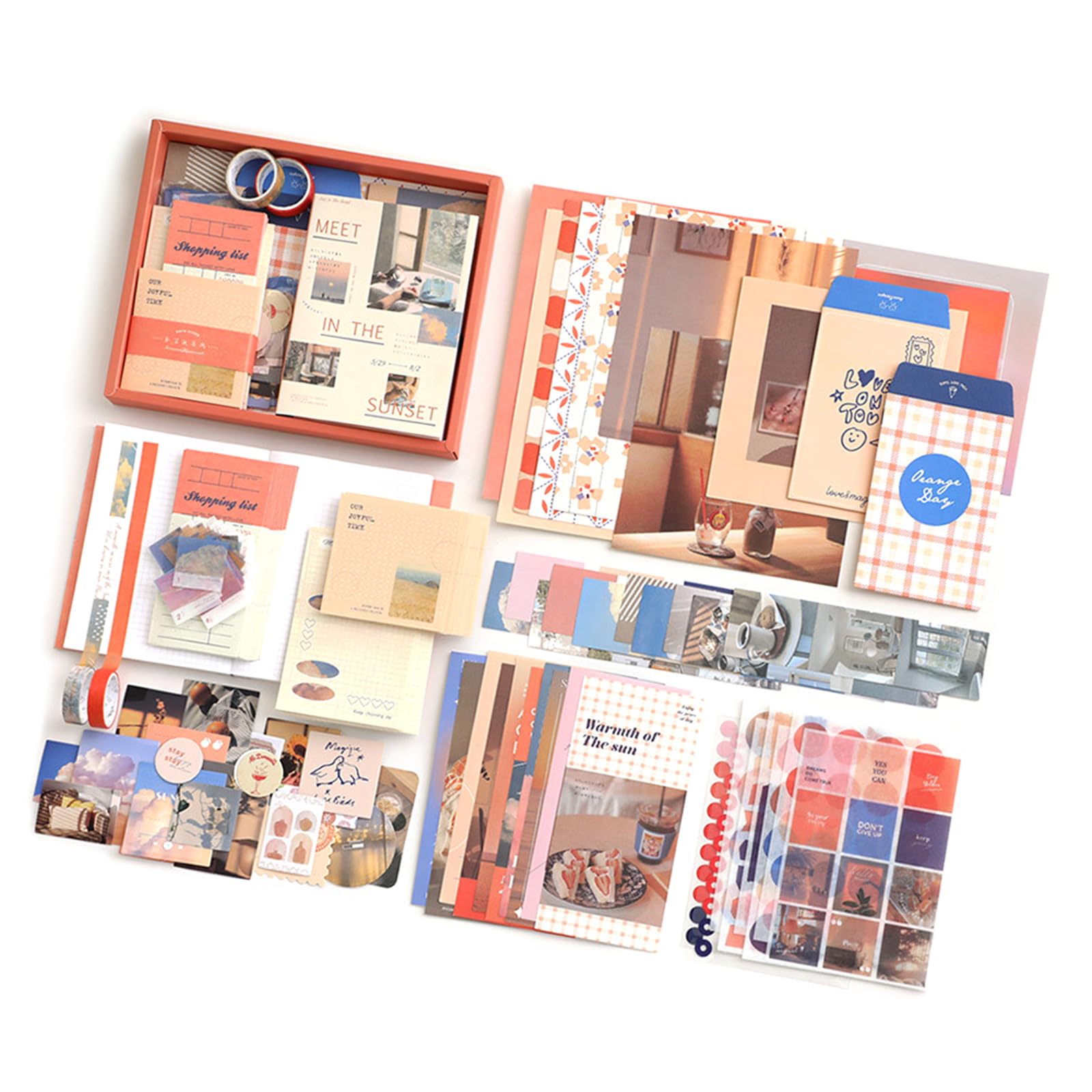 Wdbild Vintage Journaling Supplies Scrapbook Paper Kits Background Paper Sticker Frame for Junk Journals Planner Craft Scrapbooking Kits Frame Scrapbooking Collage Journal Decoration Box