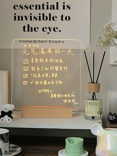 Miniatura 5 de LeJisunhs Pedestal de pantalla de luz LED, soporte de base de lámpara de madera de haya para acrílico y plexiglás, lámpara de mesa LED de madera