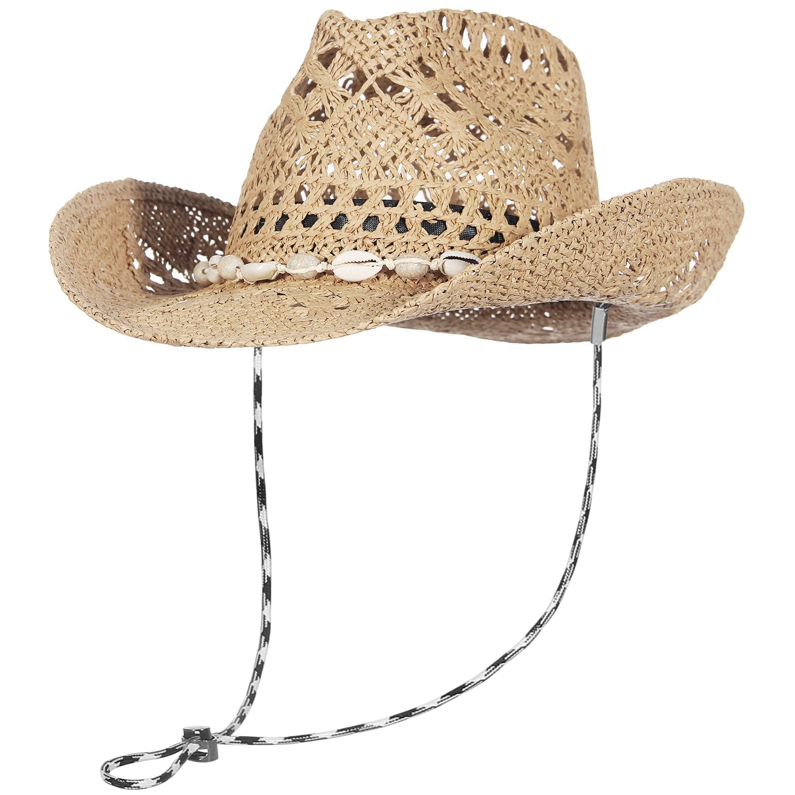 GEMVIE Chapeau de Cowboy Occidental tissé à la Main à Large Bord en Paille Panama pour Homme et Femme Chapeau de Plage bohème