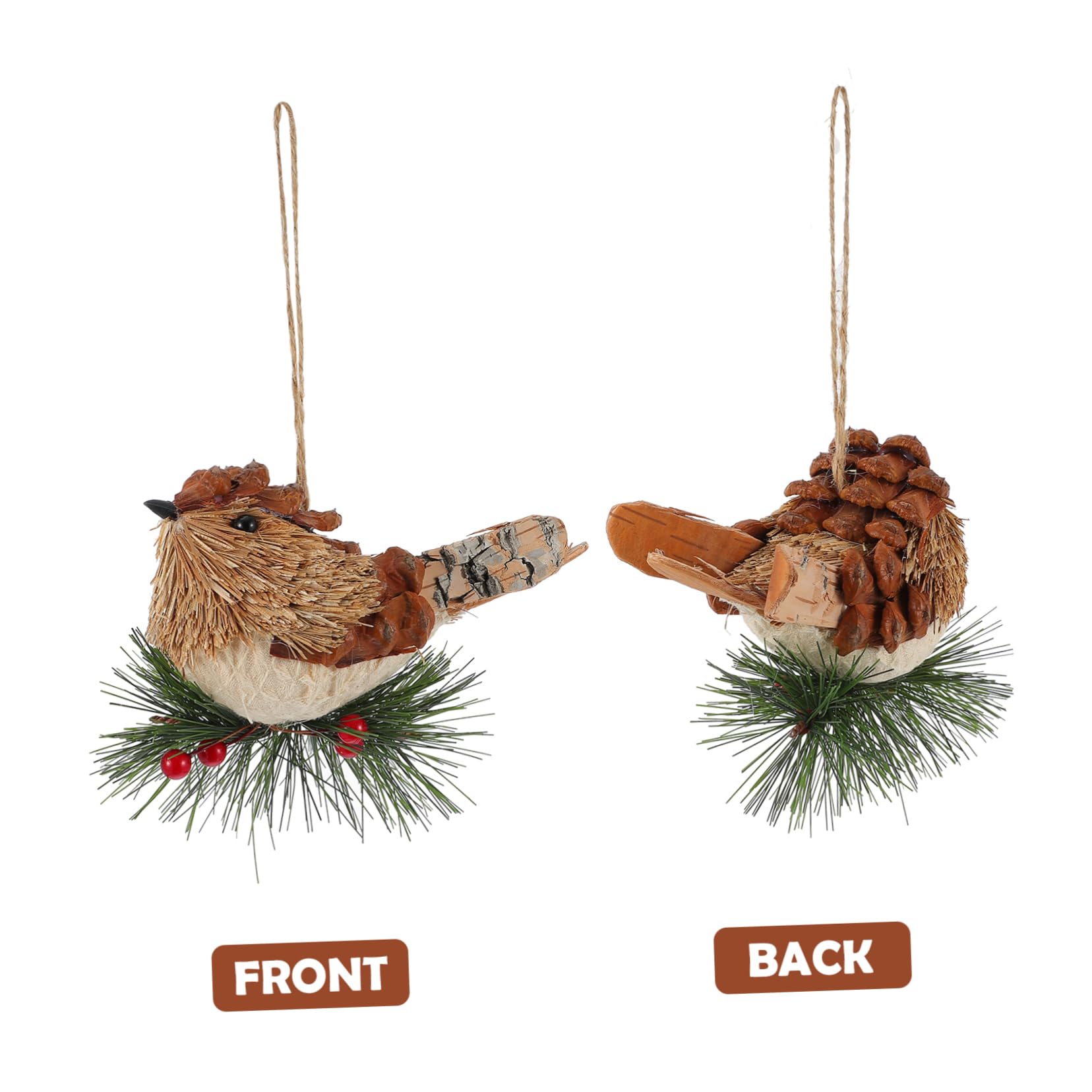 ABOOFAN 4 Pezzi Unici Uccelli Di Paglia Ornamenti Per L'albero Di Natale Ciondolo Decorativo A Forma Di Decorazione Appesa Festiva Ornamento Decorativo Di Natale