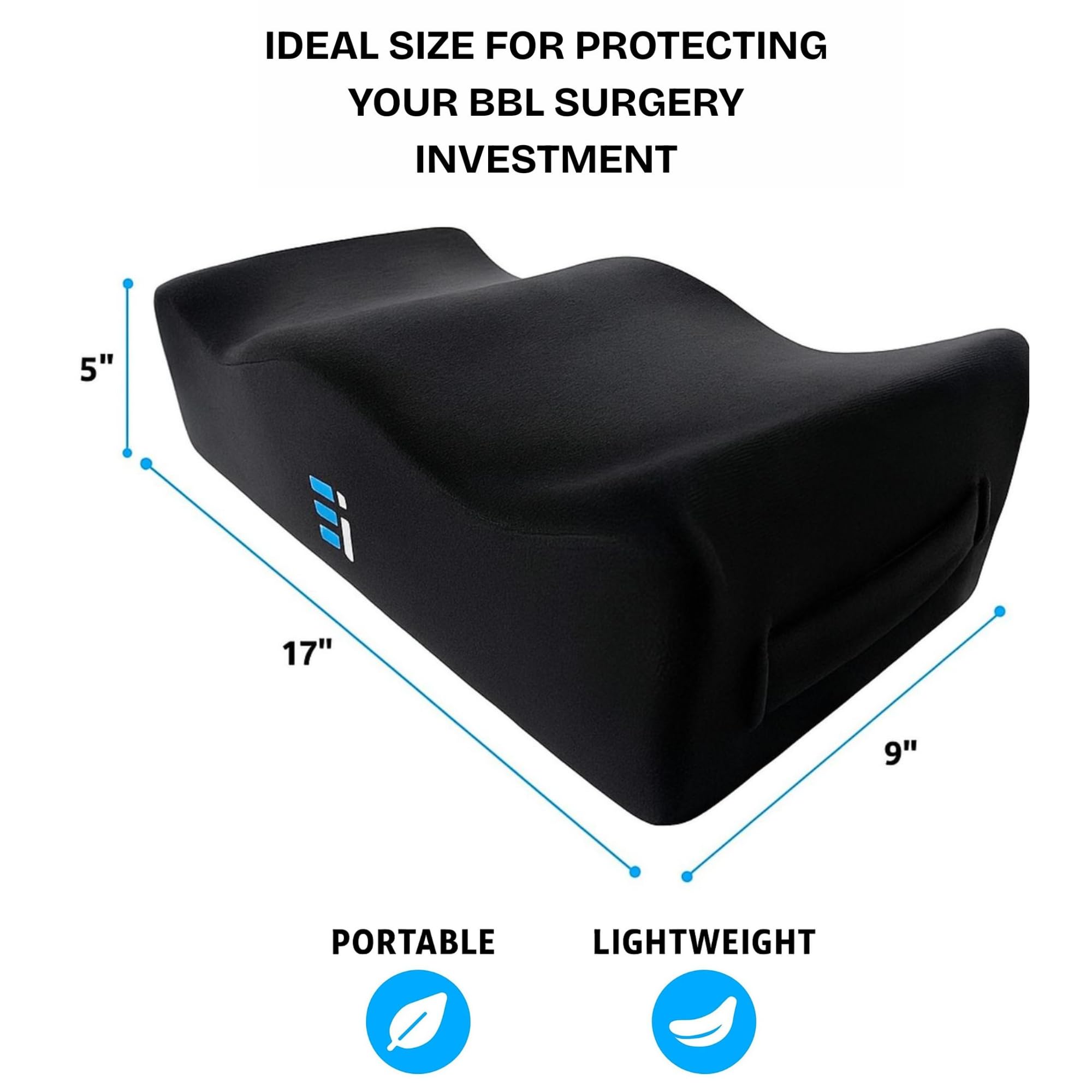 ERGONOMIC INNOVATIONS BBL - Almohada para después de la cirugía, siéntate Mejor después de tu Levantamiento de glúteos brasileño, Almohada de glúteos para recuperación postoperatoria, soporta 240