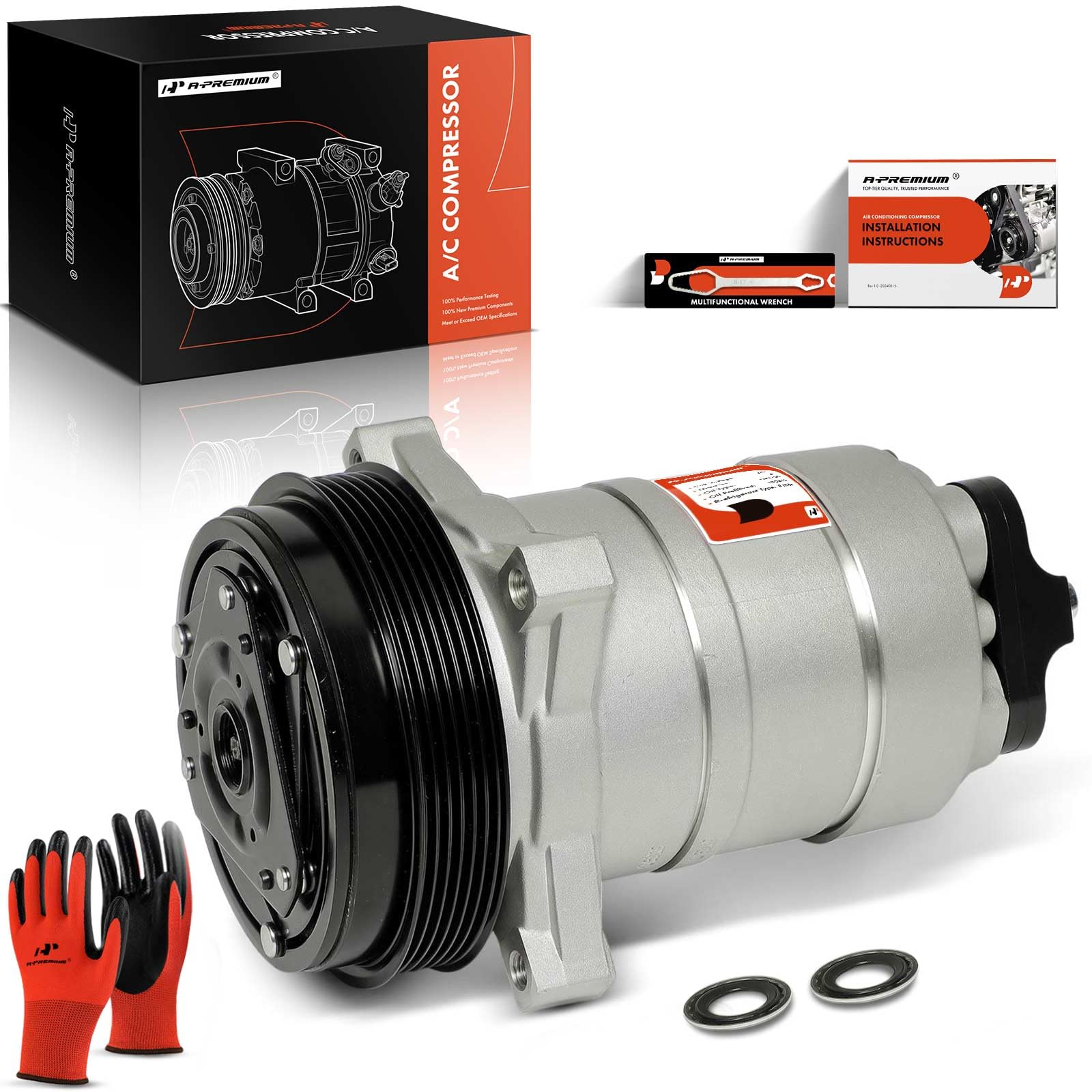 A-Premium A/C Compressor with Clutch Compatible with Buick LeSabre, Regal & Chevrolet Lumina APV, Oldsmobile 88, 98, Silhouette & Pontiac Bonneville