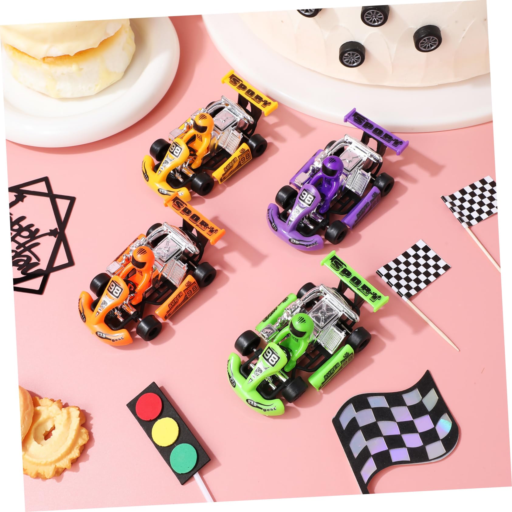 BESTonZON 23pezzi Decorazioni Per Torte Di Compleanno Auto Da Corsa Da Toppers Per Cupcake e Torte Per Feste Di Compleanno Per Ragazzo Ragazza e Shower