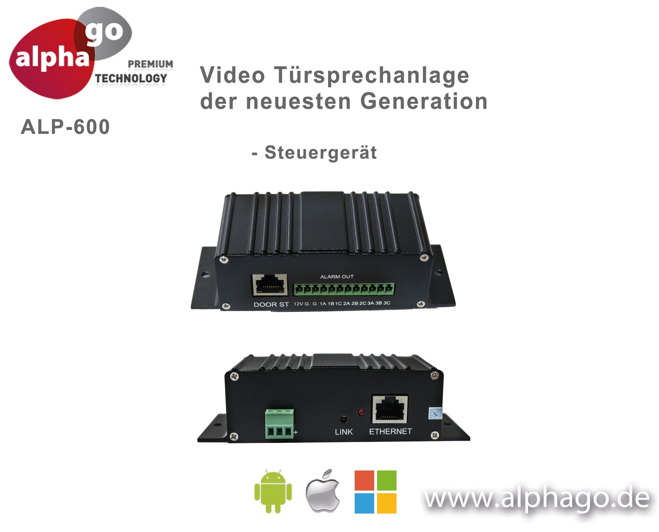 IP Video-Türsprechanlage ALP600 - Bewegungssensor mit Bereichsmarkierung - Stromversorgung 12V Gleichspannung - Gegensprechanlage - Türüberwachung - kein Cloud Server (ALP600 inkl. FRITZ!Rpeater 2400)