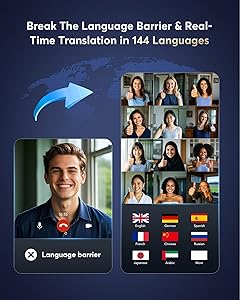 AI Translation Earbuds Real Time 144 Languages Accents Translator 36H Playtime 3-in-1 Wireless Headphones 4 ANC Mic for Spanish/English Audfonos Traductores, Bluetooth 5.4 Earphones iOS & Android