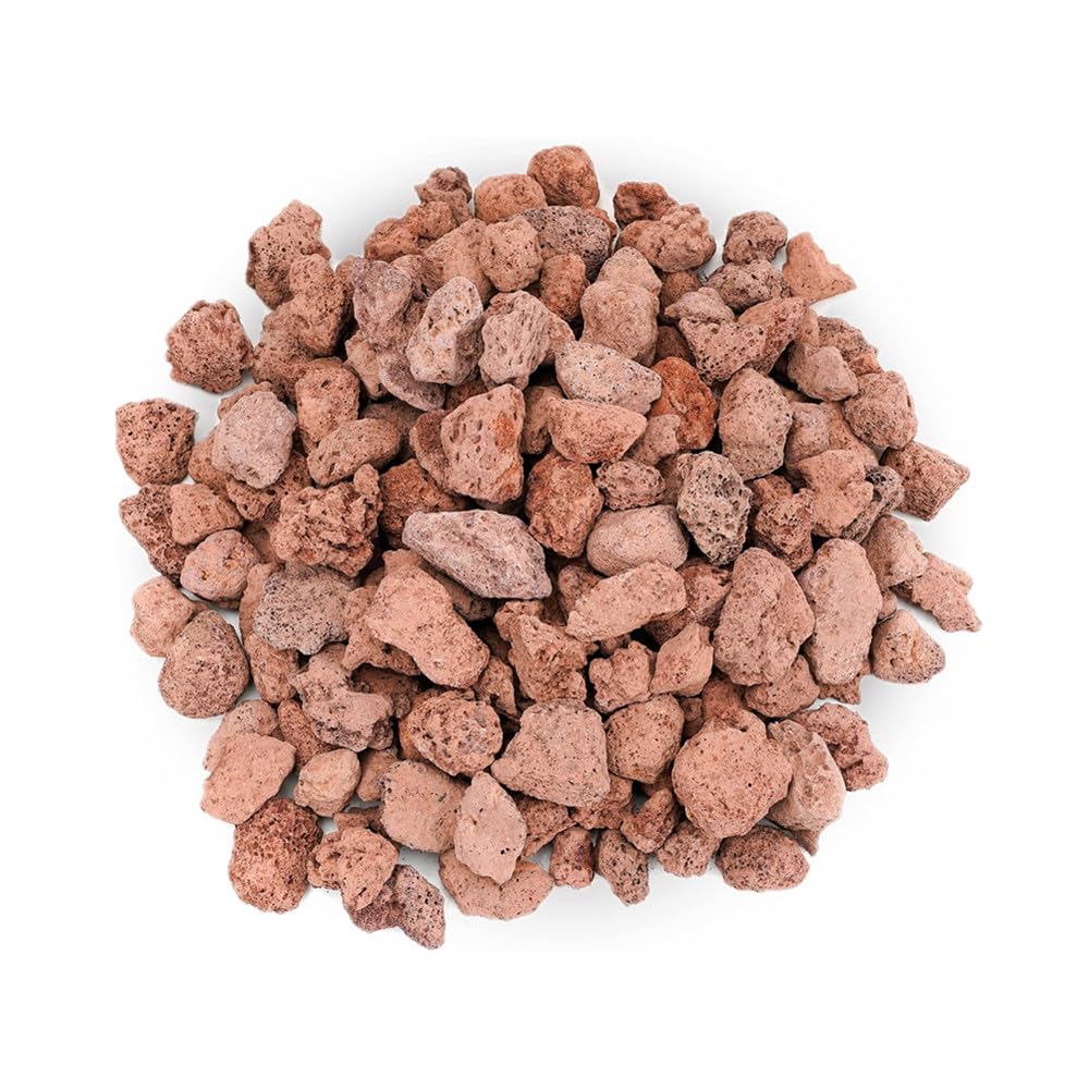 Mesida Pietra lavica vulcanica rossa da 4,5 kg, per bracieri interni ed esterni, caminetti, barbecue a gas e paesaggistica, 5-7,6 cm
