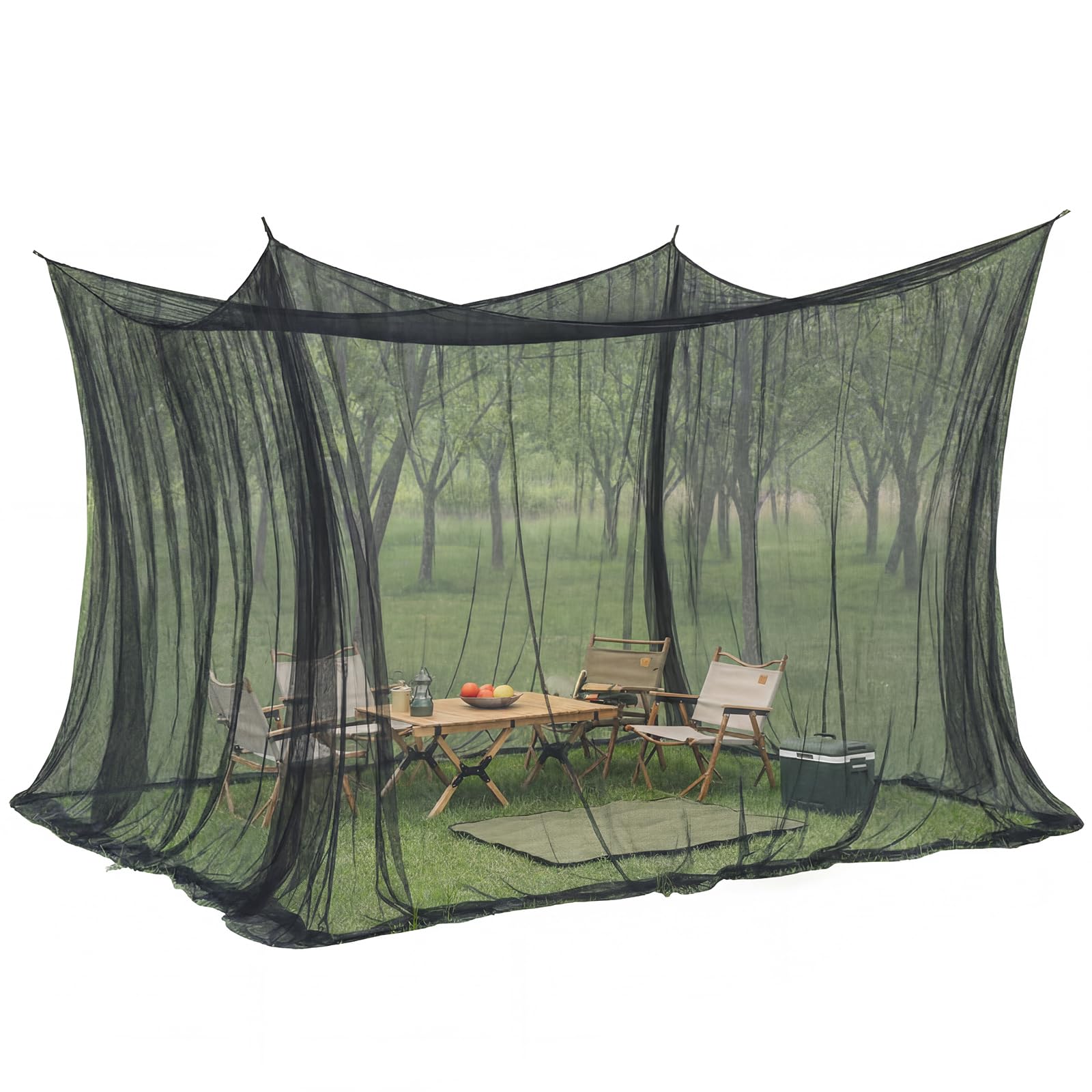 Sekey XXL Moustiquaire de Voyage, Moustiquaire pour Lit Double 300 x 300 x 250 cm, Tente de Camping Fermée, Protection Contre Les Insectes pour Une Utilisation en Extérieur, Terrasse, Noir