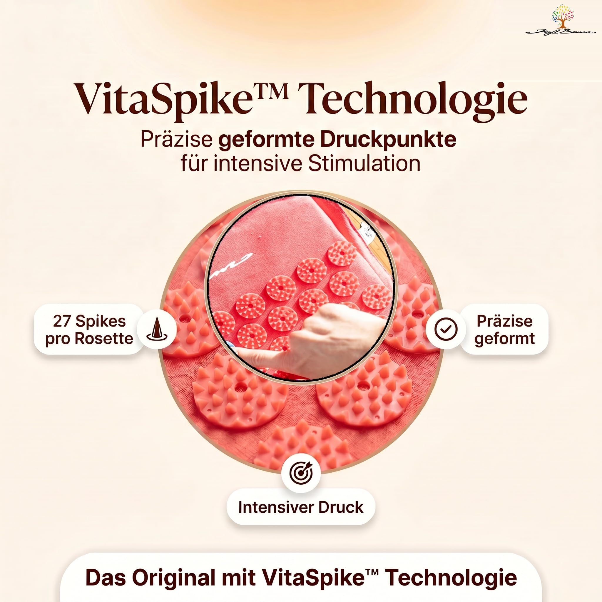 Akupressurmatte | mit VitaSpike™ Technologie | Set mit Kissen & Tasche | Rücken, Nacken & Stressabbau | Baumwolle & Kokosfaser | Nadelmatte Fakirmatte Rückenschmerzen
