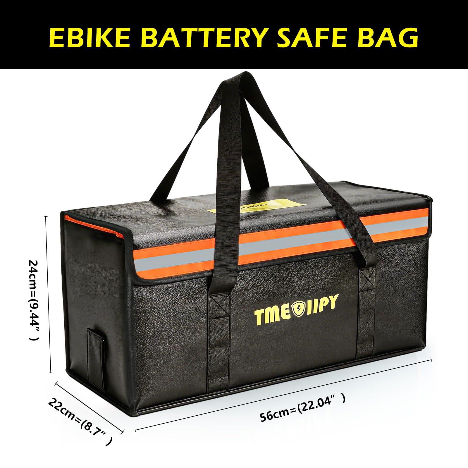 Sac Anti Feu Batterie Lithium pour Charge et Stockage Batterie Li-Po VAE | Résistant à 1800°F, 3 Couches, Étanche, 56x22x24 cm, Portable – Idéal Maison, Camping, Voyage. Pour E-Bike, Li-Po, Powerbank
