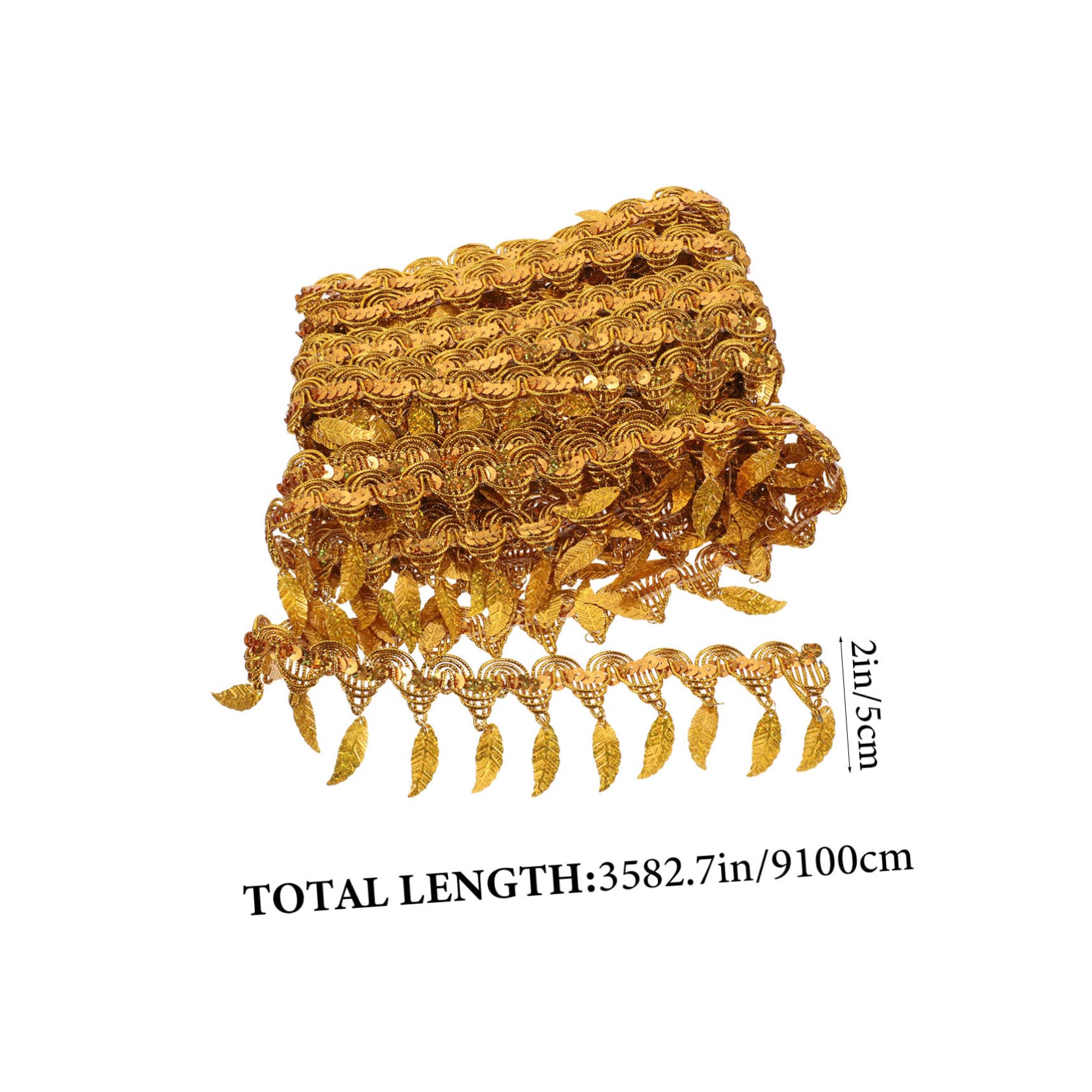ARTIBETTER Sparkling Sequin Leaf Trim Yards of Wide Costume Trim for Craft Projects Costumes and Stage Performances Multi Functional Sequin Fringe Decoration