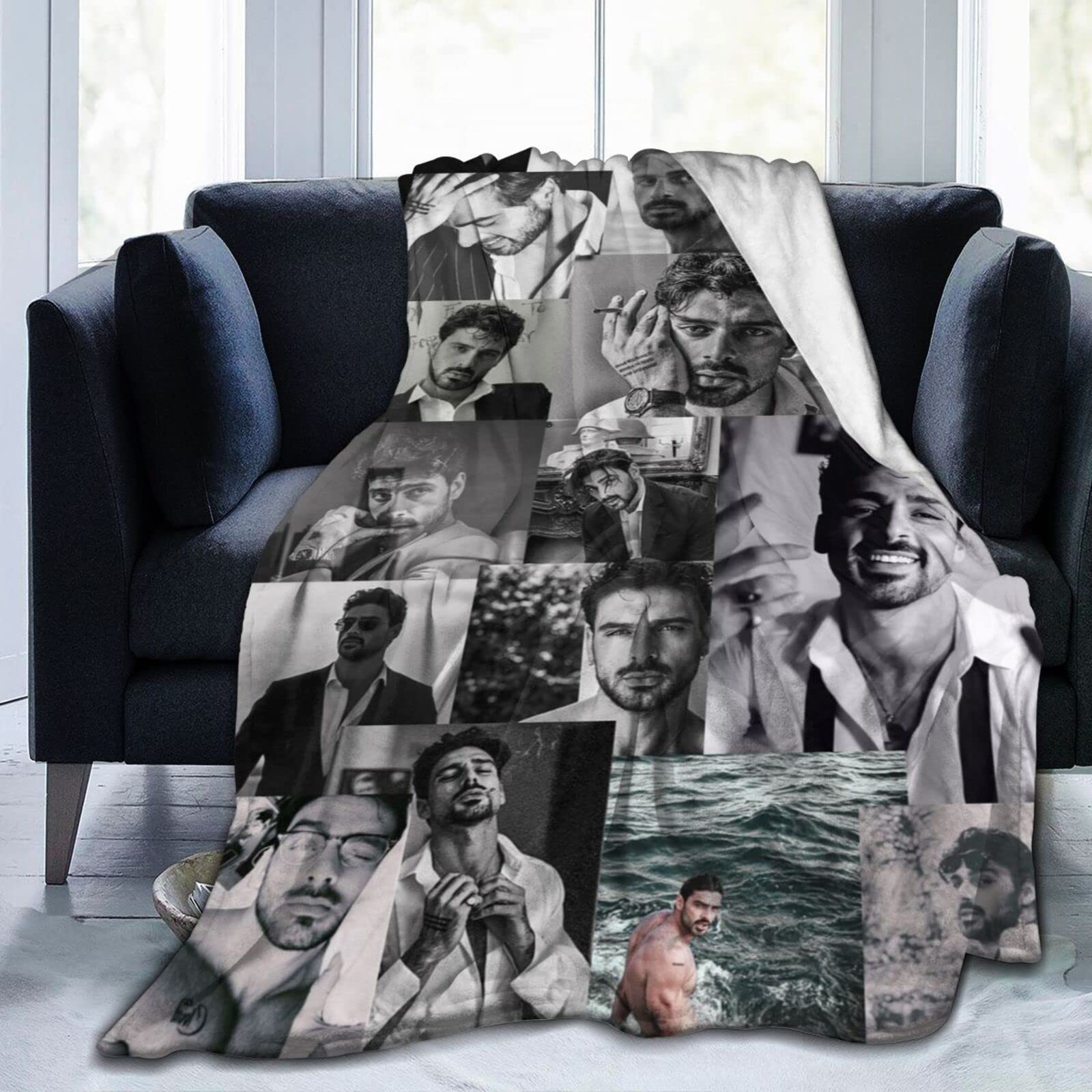 YINGD Michele Actor Morrone Blanket, Ultra Soft Lightweight Flannel Fleece Throw Blankets Warm Air Conditioning Blanket For Co 150CM X 125CM