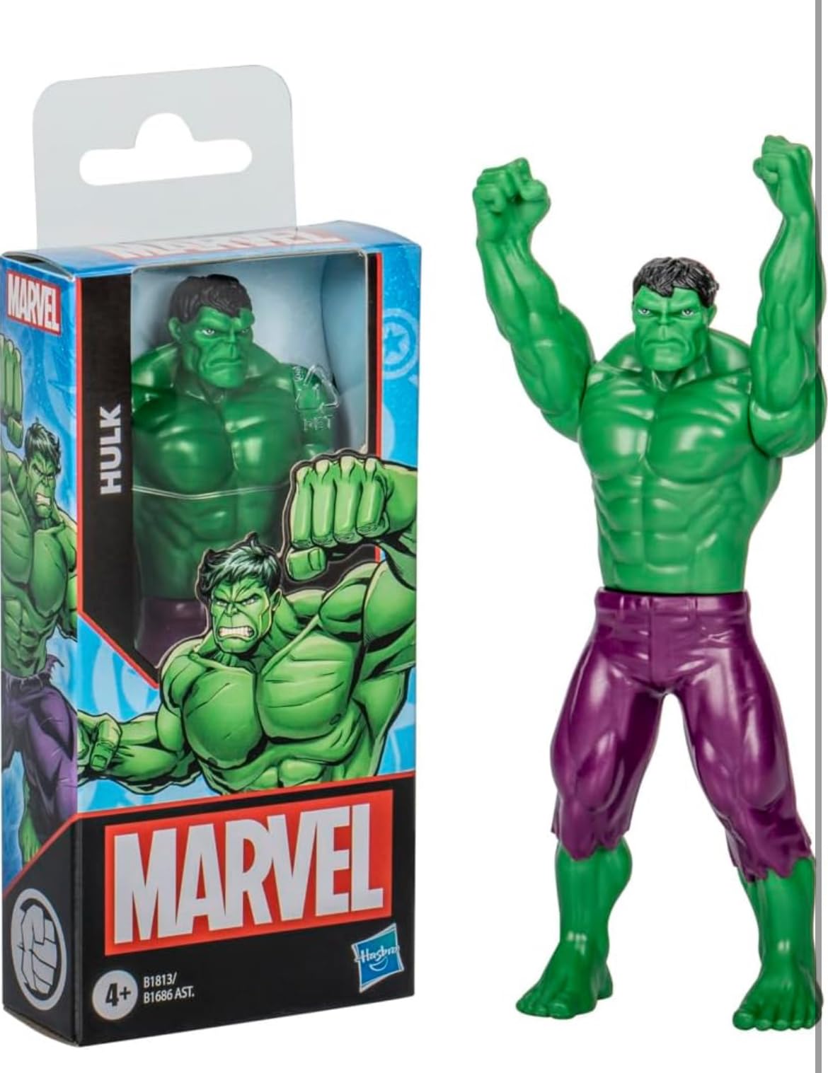 Marvel Hulk Action Figure, 6-Inch, Super Hero Toy for Kids Ages 4 Years and Above