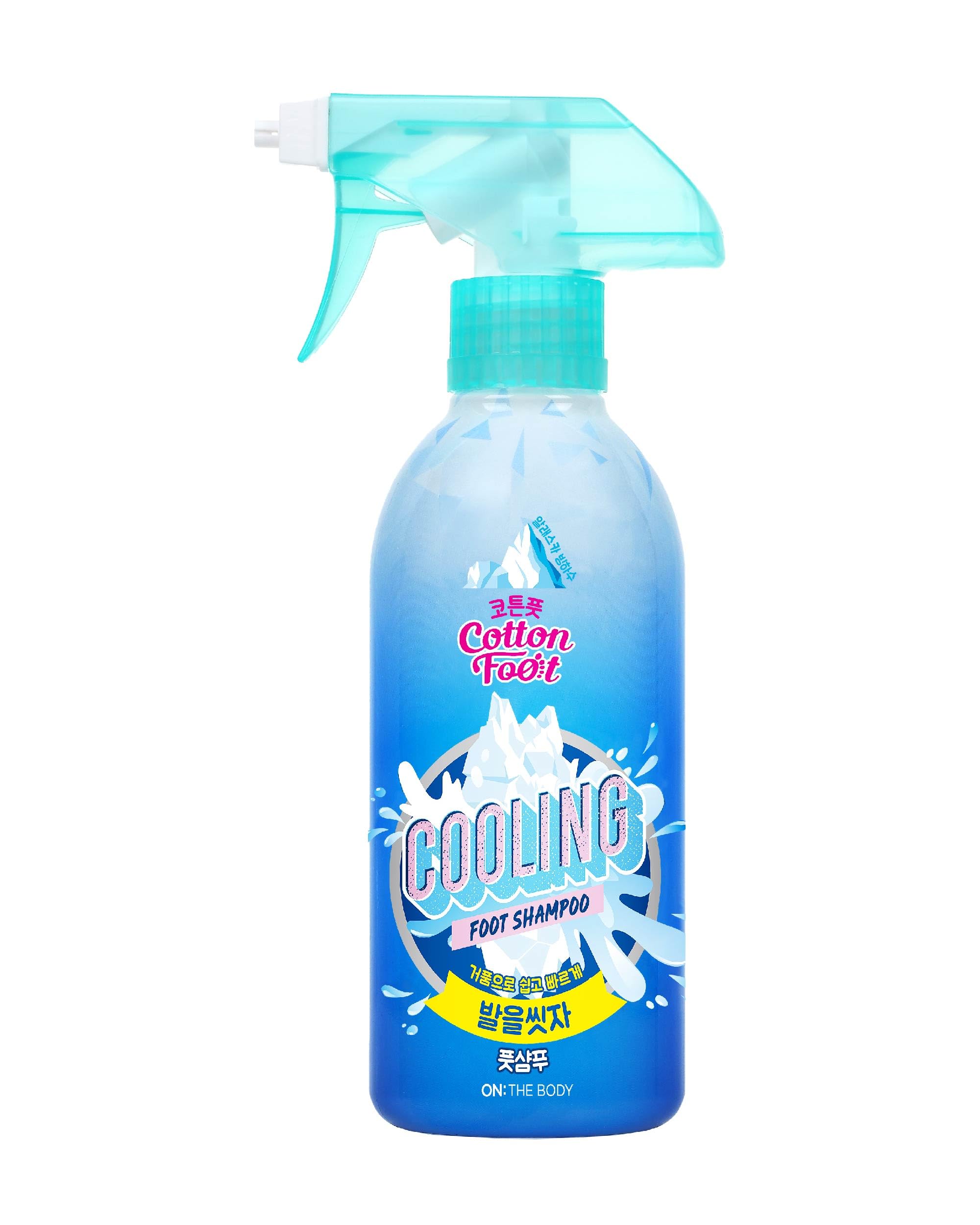 Cotton Foot - Foot Shampoo (Menthol Cooling, 13fl oz) - Refreshing Cleanse Spray, Deodorizing Foot Care Wash. Foaming Wash, Easy to Use