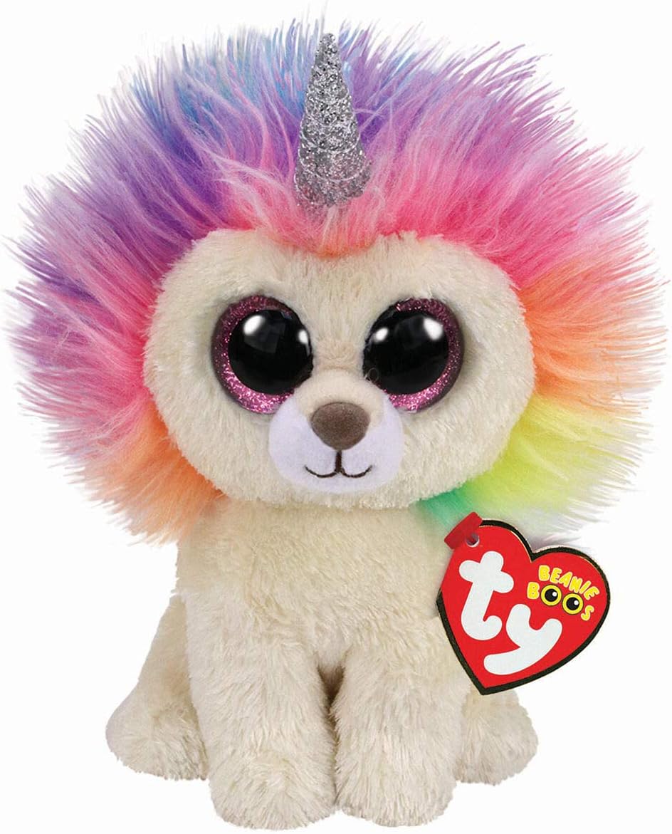Claire's Girl's Ty Beanie Boo Small Layla the Rainbow Lion Soft Toy, One Size