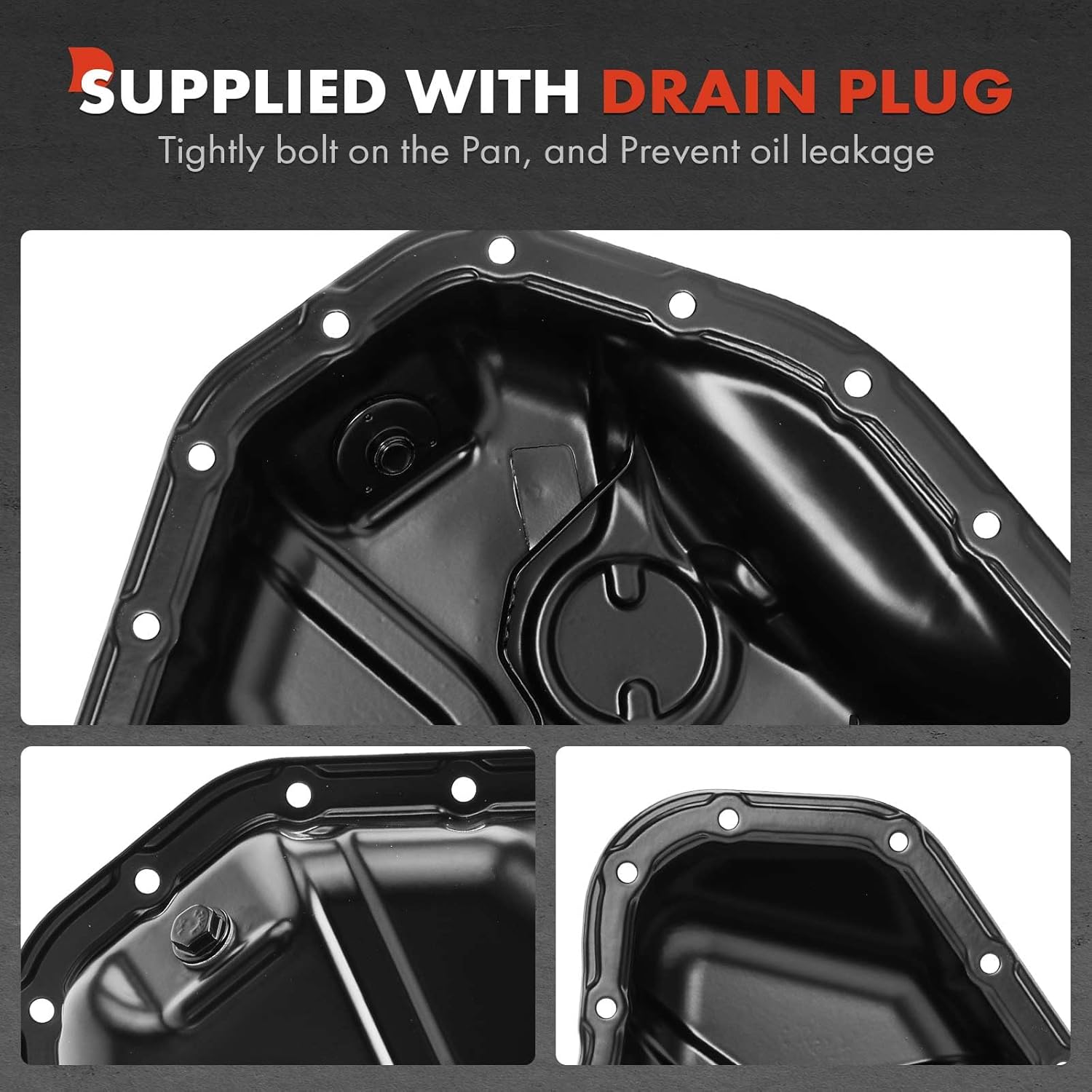 A-Premium Lower Engine Oil Pan Sump with Drain Plug, Compatible with Toyota Highlander 2017-2019 & Lexus RX350/RX450h 2016-2021, RX350L/RX450hL 2018-2021, ES350 2019-2021, 3.5L, Replaces 1210231101